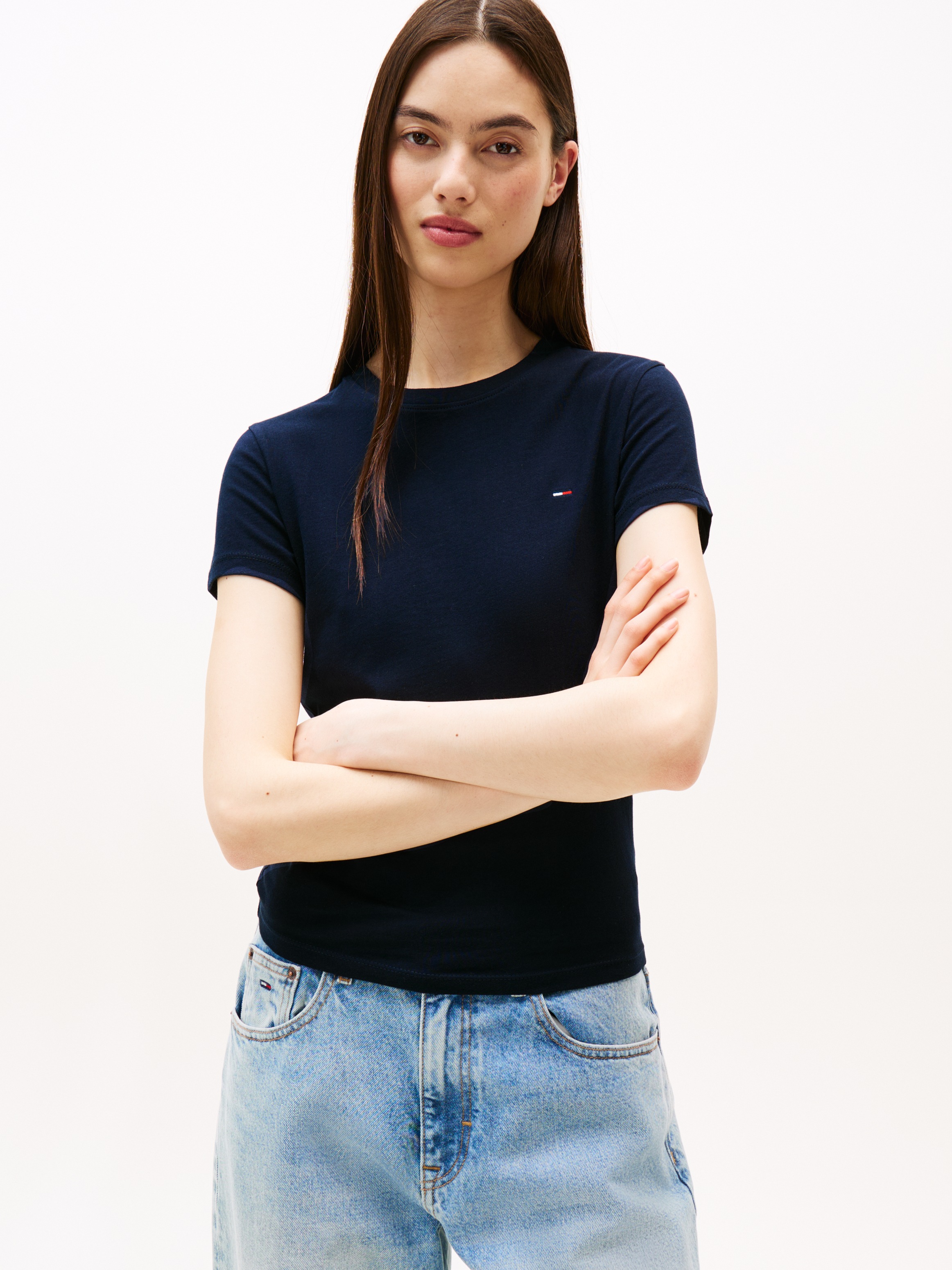 Tommy Jeans "TJW 2PACK C-NECK TEE" Packung, 2er, 2 Stk. mit Logo-Stickerei günstig online kaufen