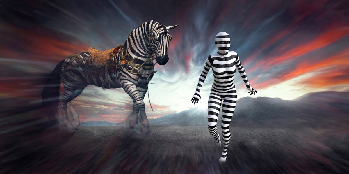 Papermoon Fototapete "Surreale Zebrafrau"