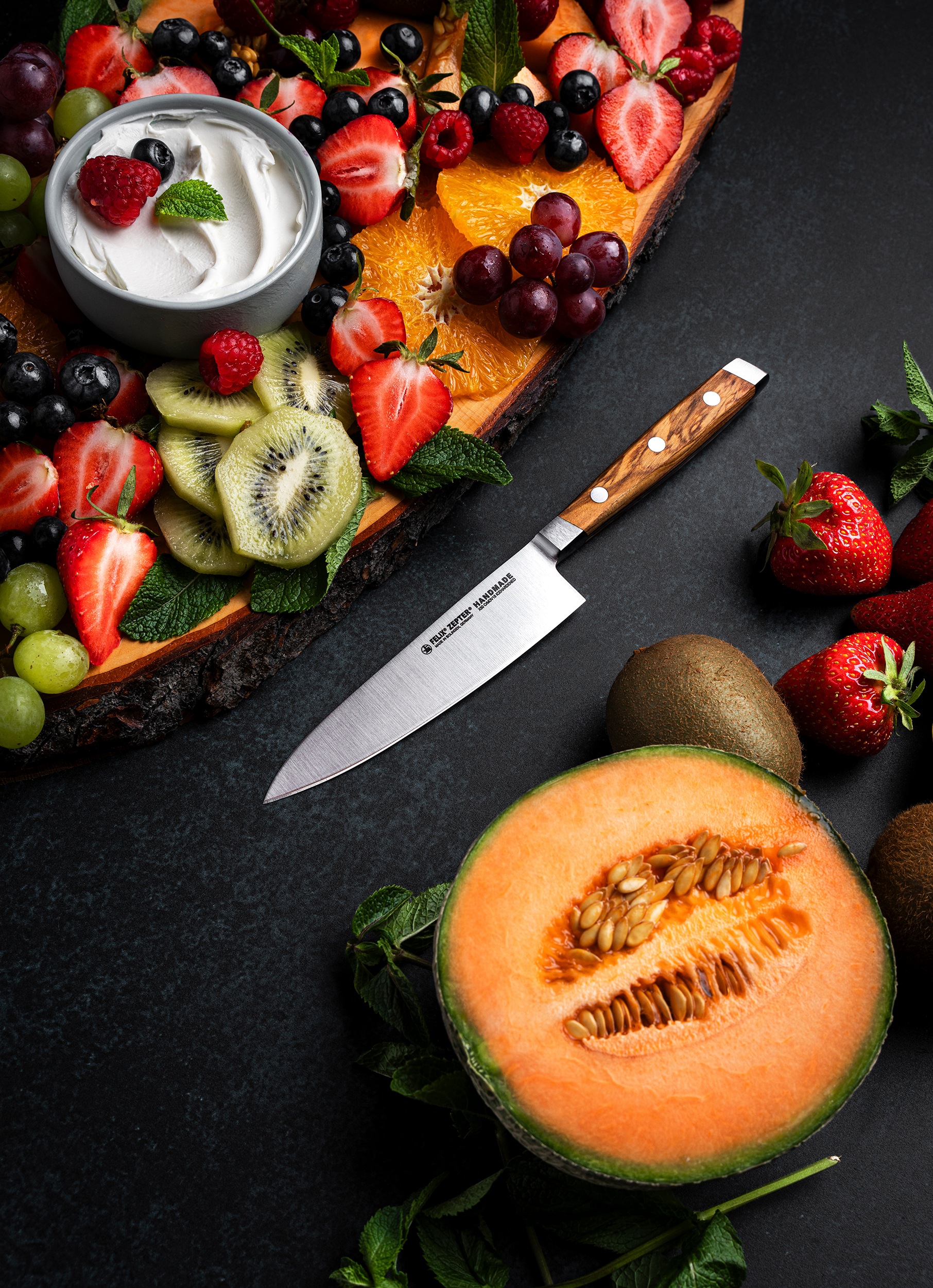 Felix Solingen Gemüsemesser »First Class Wood« Handmade in Solingen , lebenslanger kostenloser Nachschleifservice