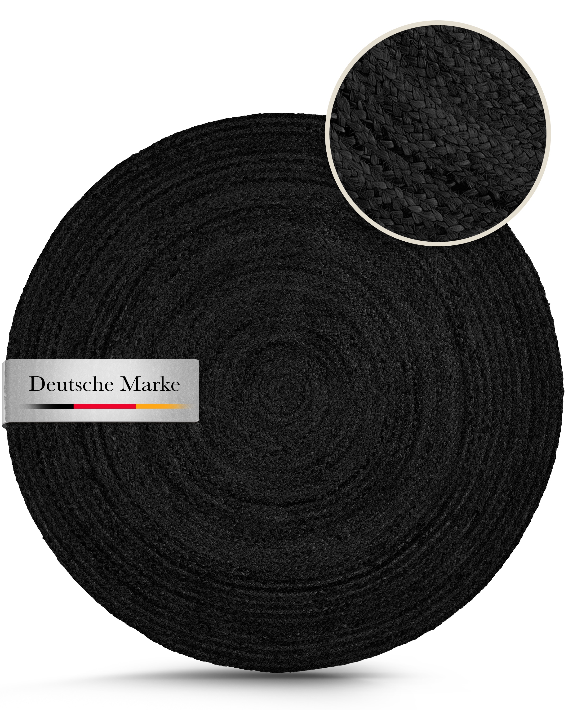 carpetfine Teppich »Nele Juteteppich Naturfaser«, rund, 6 mm Höhe, geflochtener Wendeteppich aus 100%Jute, in rund und oval, viele Größen