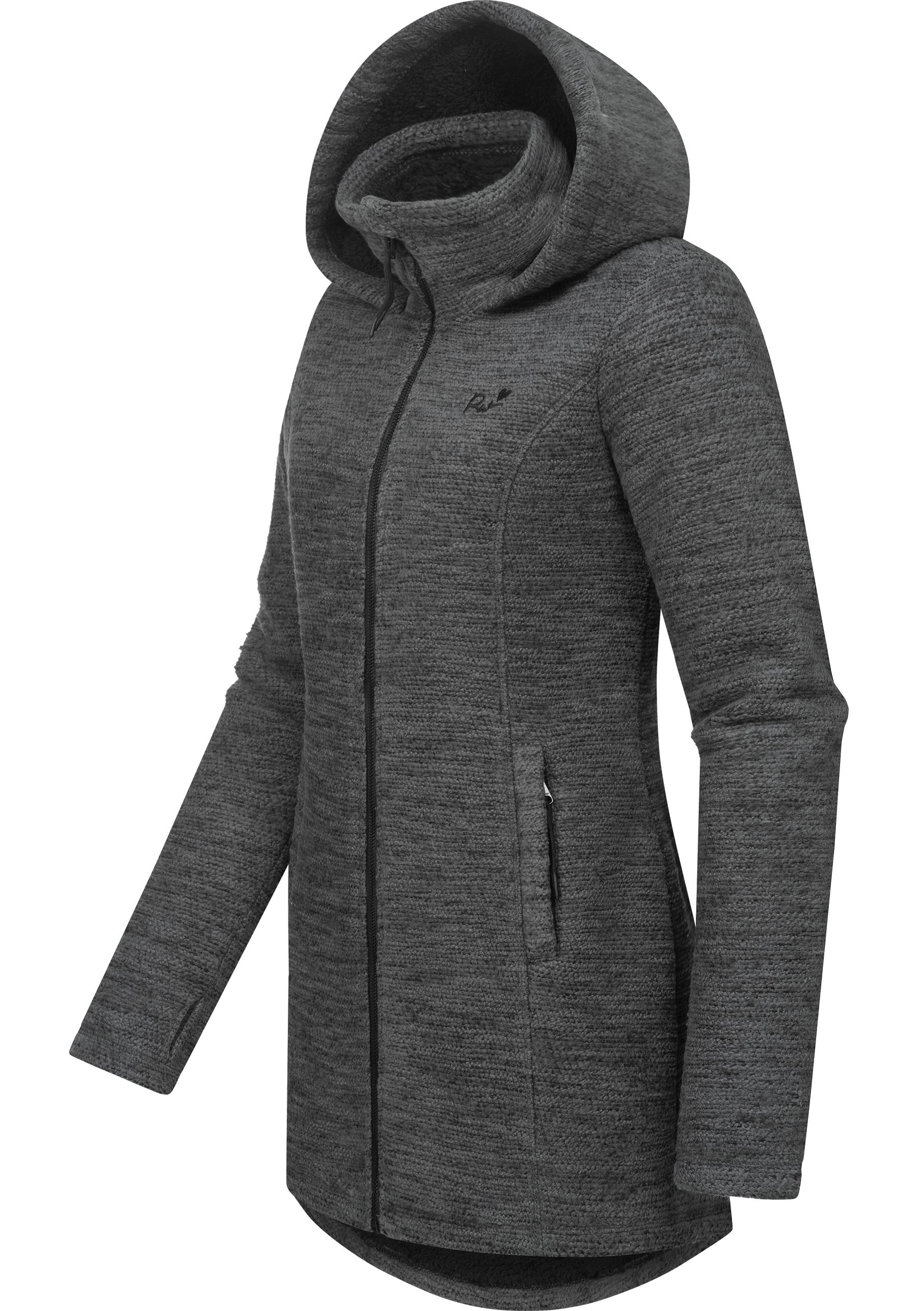 Ragwear Longstrickjacke »Leysha Melange«, Sportliche Kapuzenjacke in melierter Strick-Optik