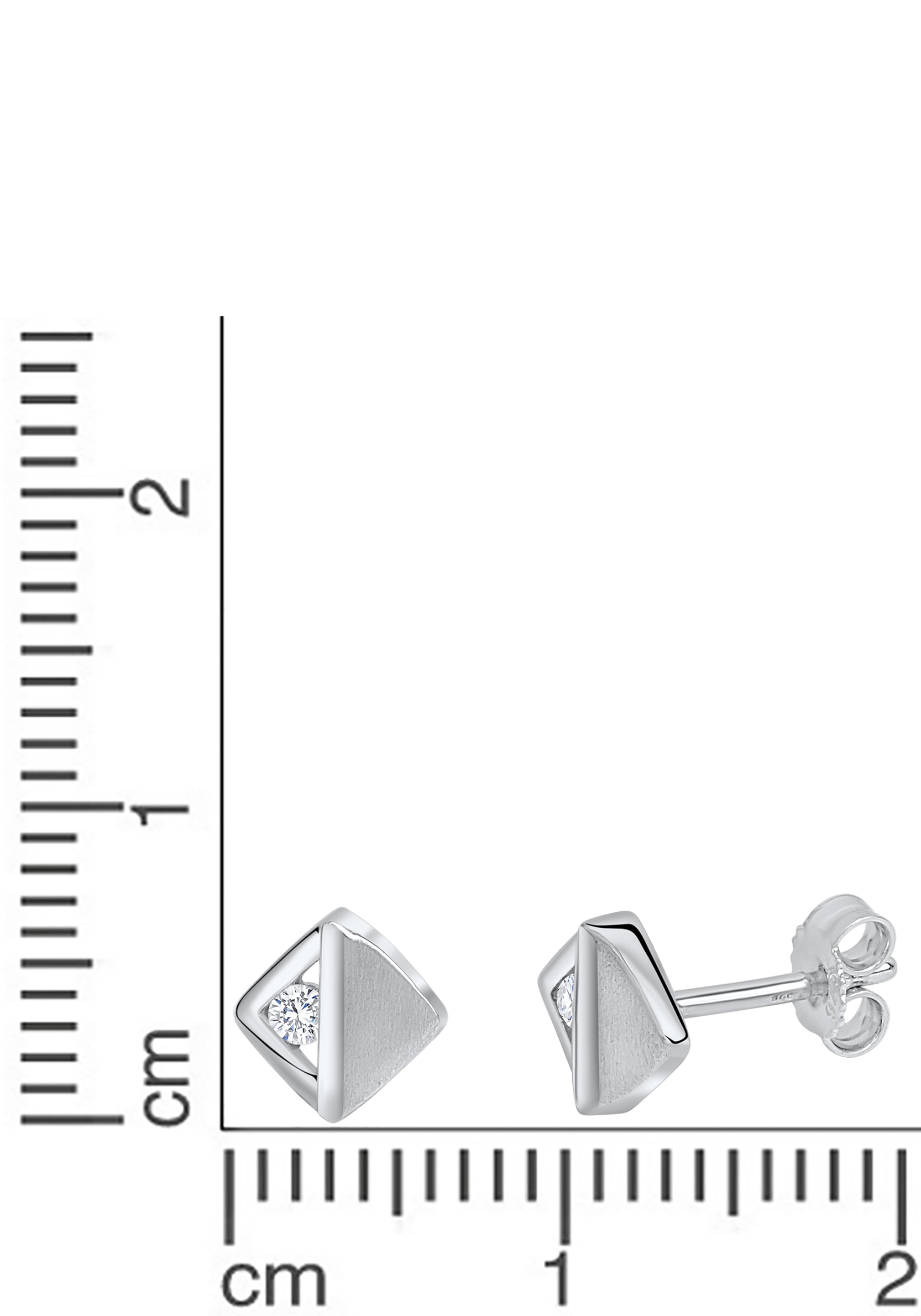 Firetti Paar Ohrstecker »Schmuck Geschenk Silber 925 Ohrschmuck Viereck Quadrat«, mit Zirkonia (synth.)