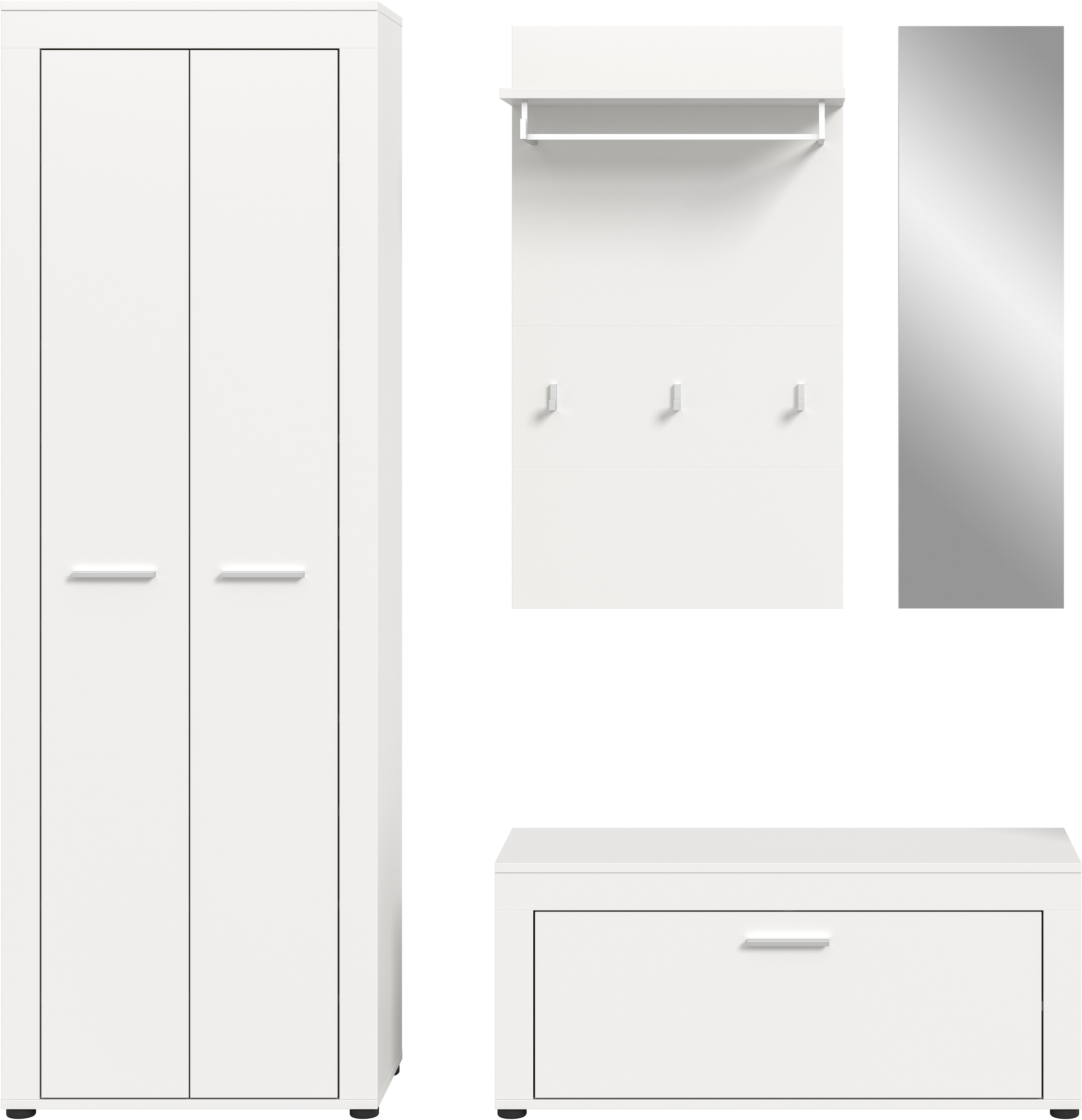 INOSIGN Garderoben-Set »Aosta«, (Set, 4 St.), Aosta, Höhe 191 cm, 4-tlg. Garderobenset, Flur, Diele