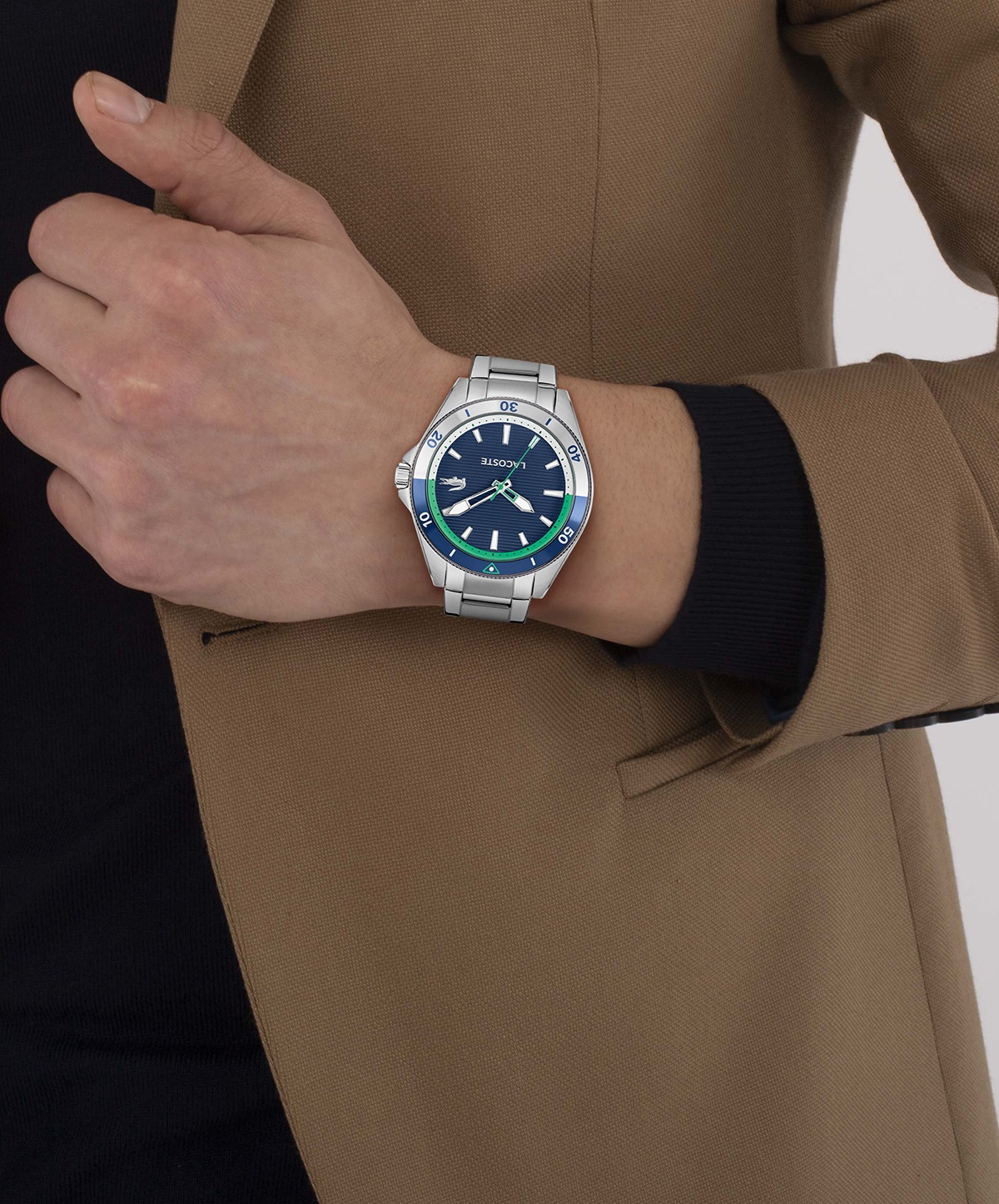 Lacoste Quarzuhr »MAINSAIL« Armbanduhr, Herrenuhr, Edelstahlarmband, analog