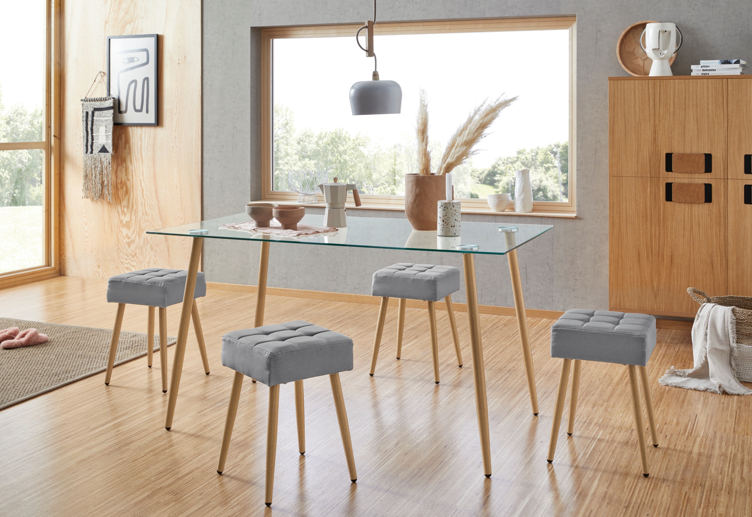OTTO home Hocker "Louise" 1 Stk. tlg. quadratische Sitzfläche in 32 cm günstig online kaufen