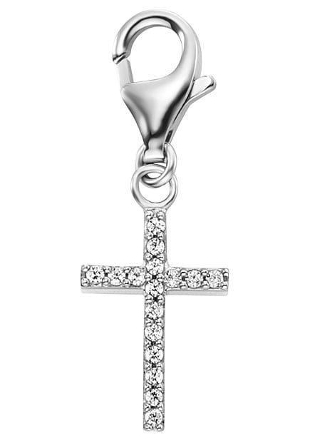 Charm Kreuz »Einhänger, Anhänger, Kreuz für Halskette, Armband ERC-LILCROSS-ZI«, mit...