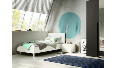 now! by hülsta Bett »now! time«, mit Polsterkopfteil in Kunstleder weiß oder grau kaufen