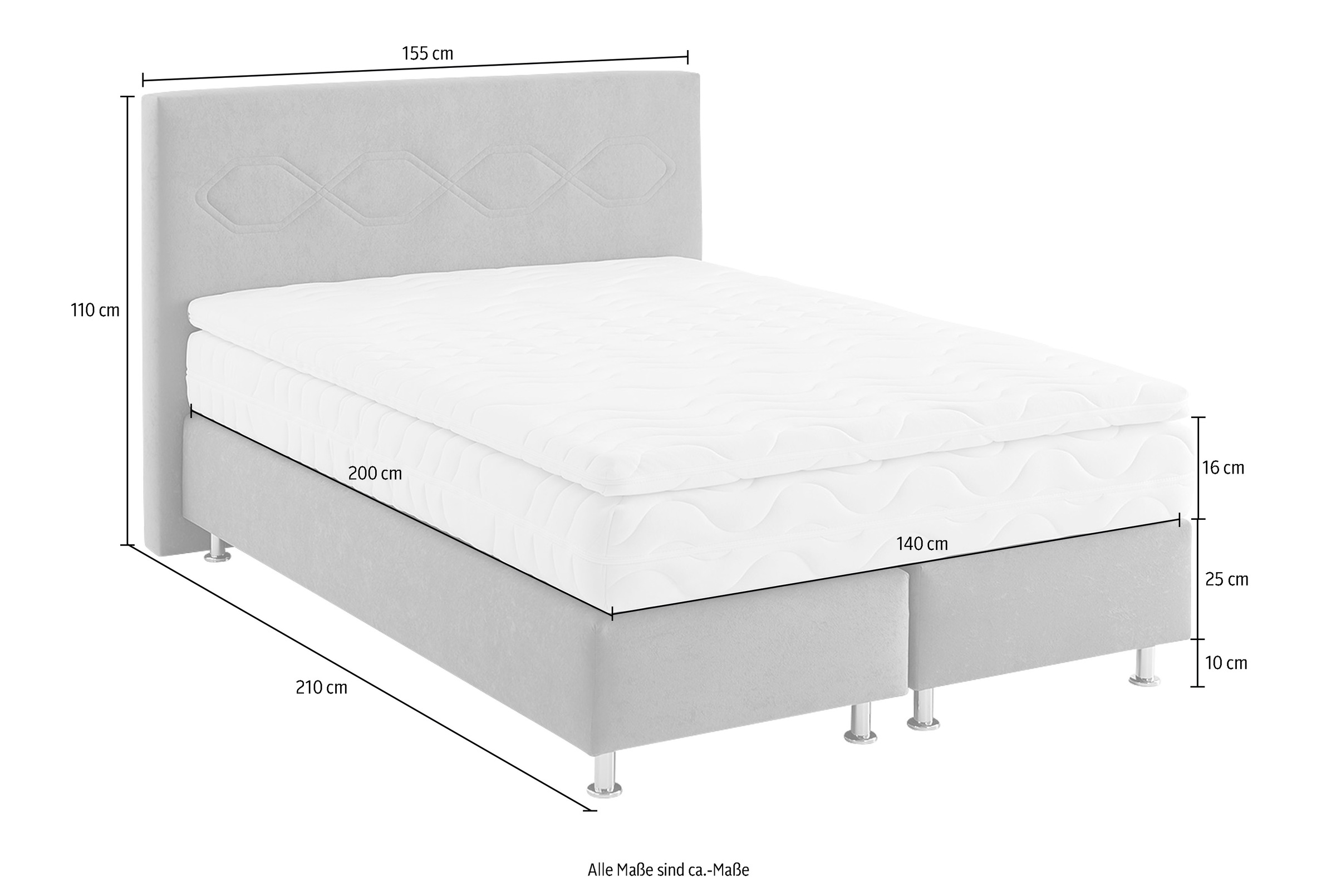 Westfalia Schlafkomfort Boxspringbett, wahlweise mit Topper