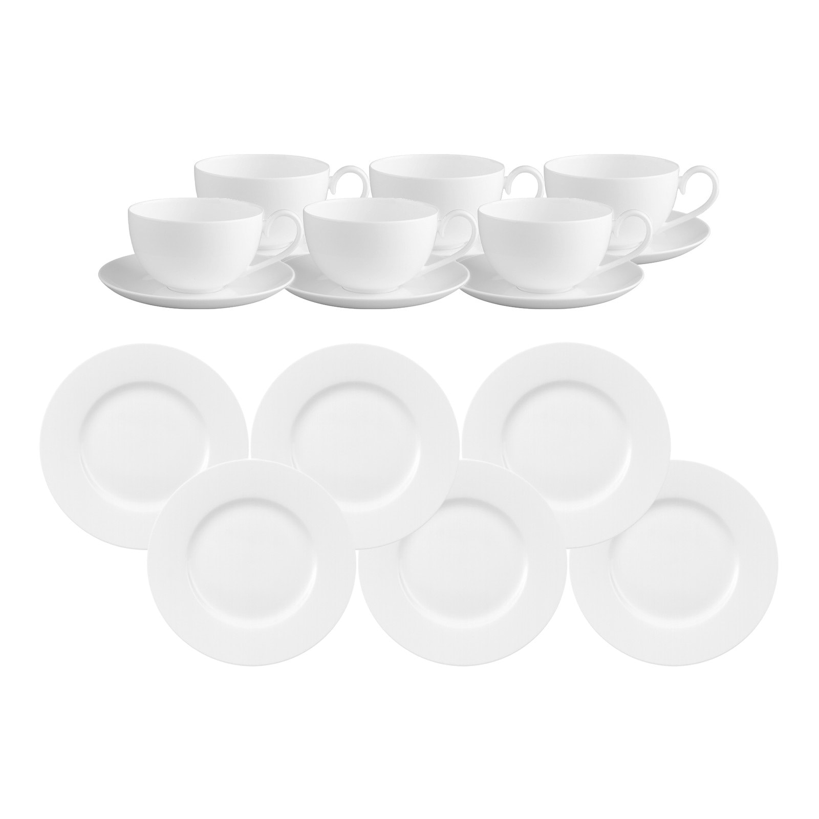 Villeroy & Boch Geschirr-Set "Kaffeeservice Royal weiß" Spülmaschinengeeignet, Mikrowellenfest