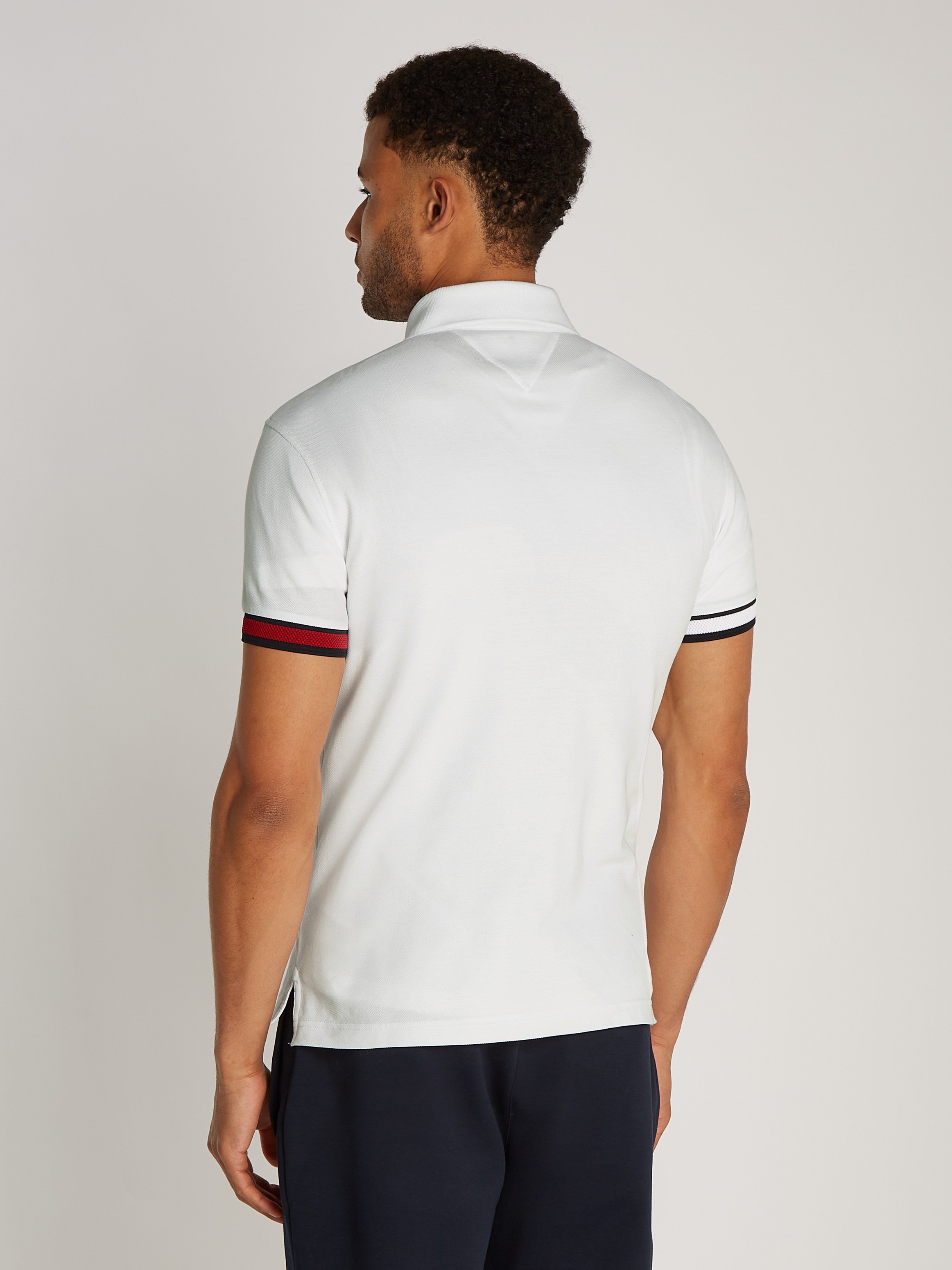 Tommy Hilfiger Poloshirt "FLAG CUFF SLIM POLO", mit Kontrast-Details günstig online kaufen