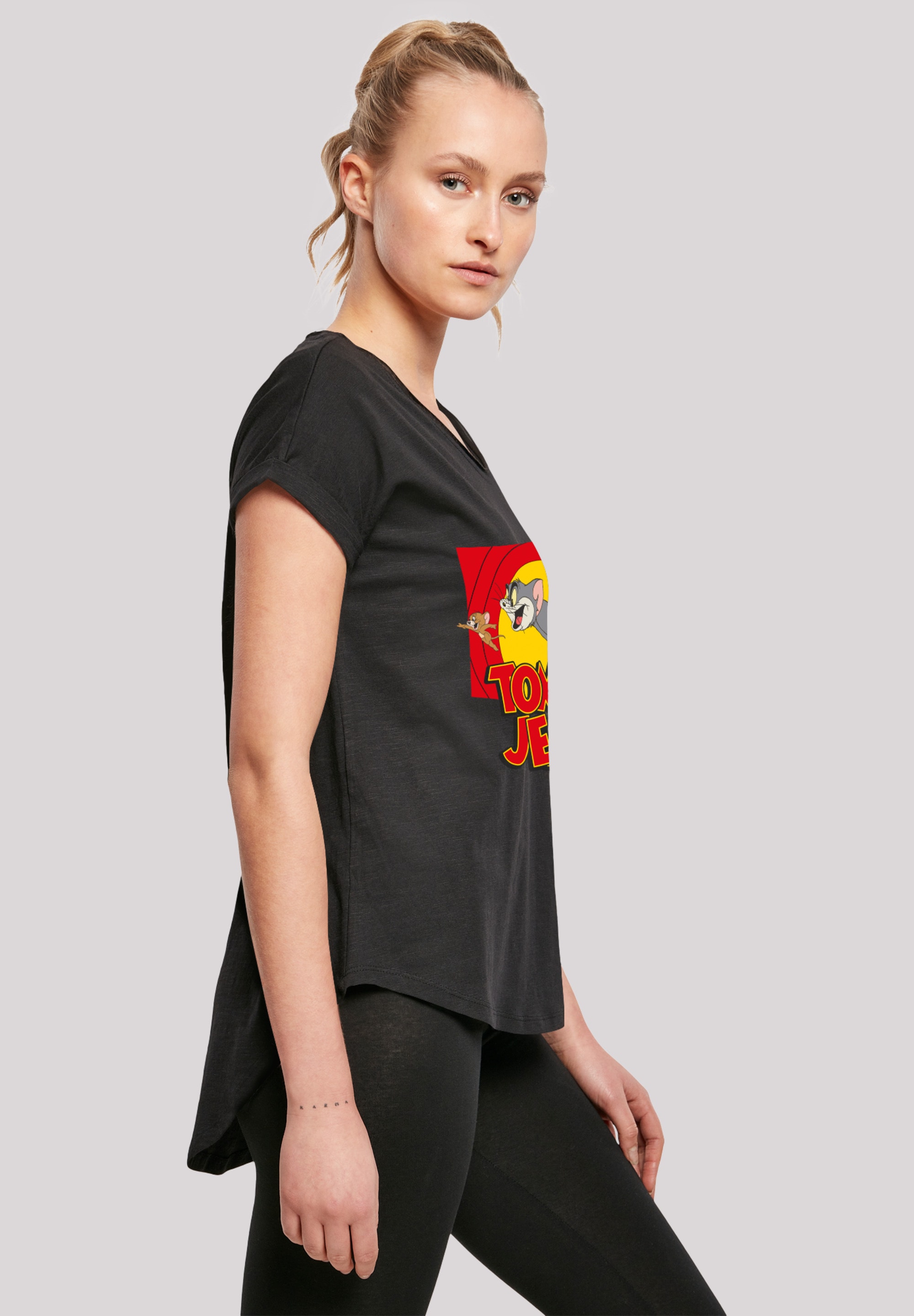 F4NT4STIC T-Shirt »Tom and Jerry TV Serie Chase Scene«, Damen,Premium Merch,Lang,Longshirt,Bedruckt