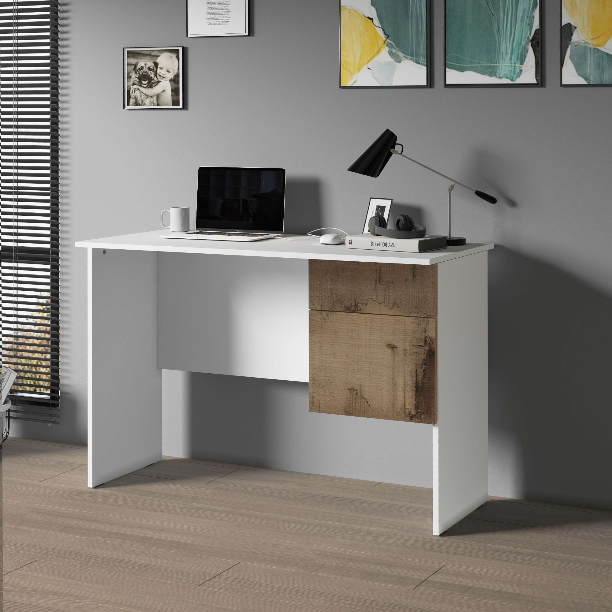 INOSIGN Schreibtisch »Coro, kleiner Computertisch, Bürotisch«, mit 1 Tür & 1 Schublade, Breite 110 cm, Made in Italy
