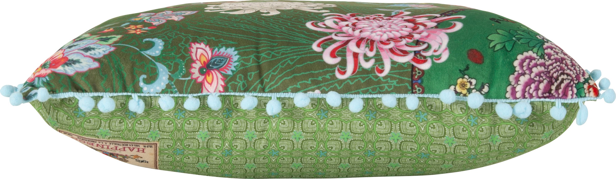 Happiness Dekokissen »Ming«, Mit Füllung, 1 Stück, Mit Pompoms, Wendeoptik, Sehr Weich, Blumen