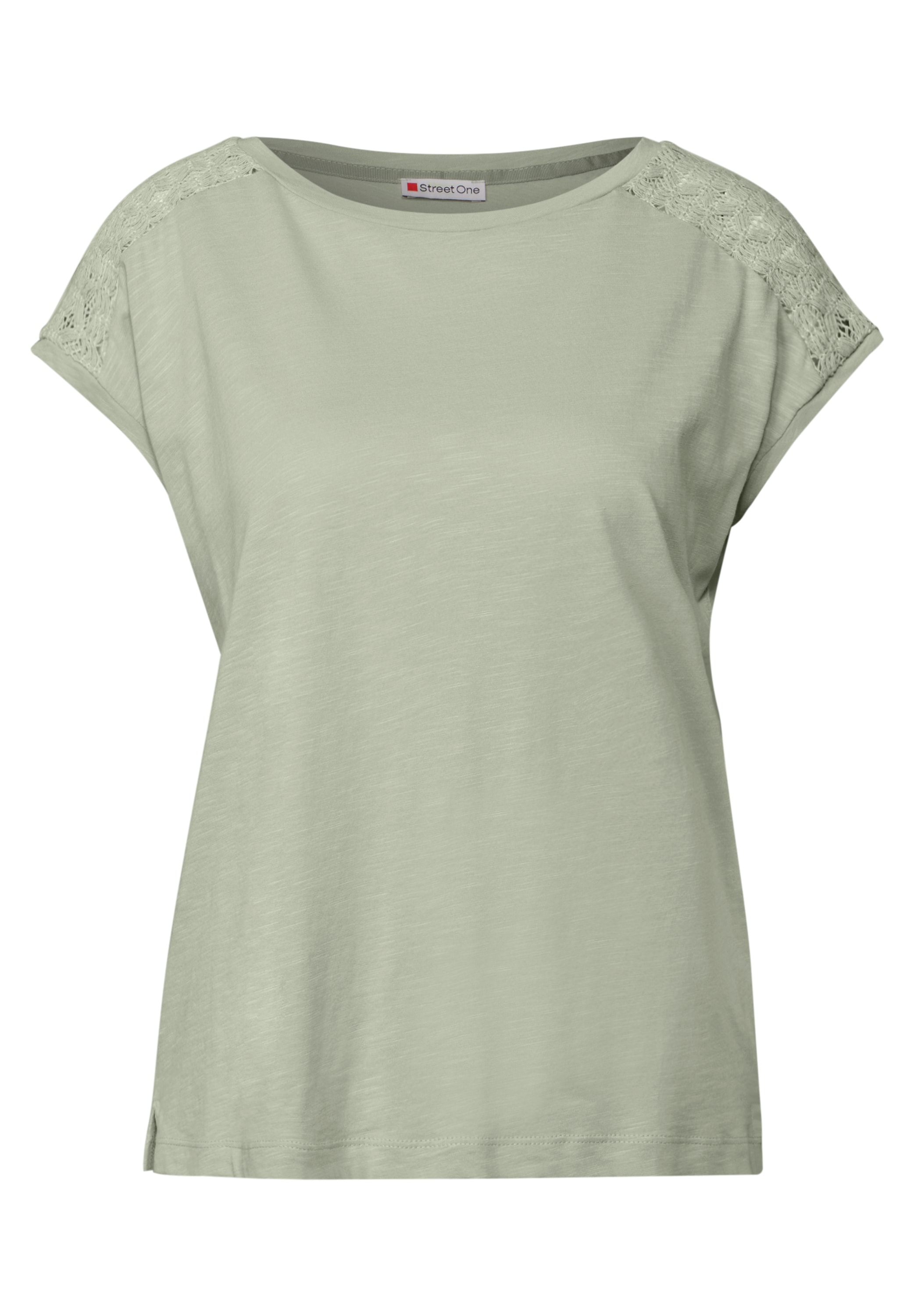 STREET ONE Spitzenshirt, im soften Baumwoll-Mix