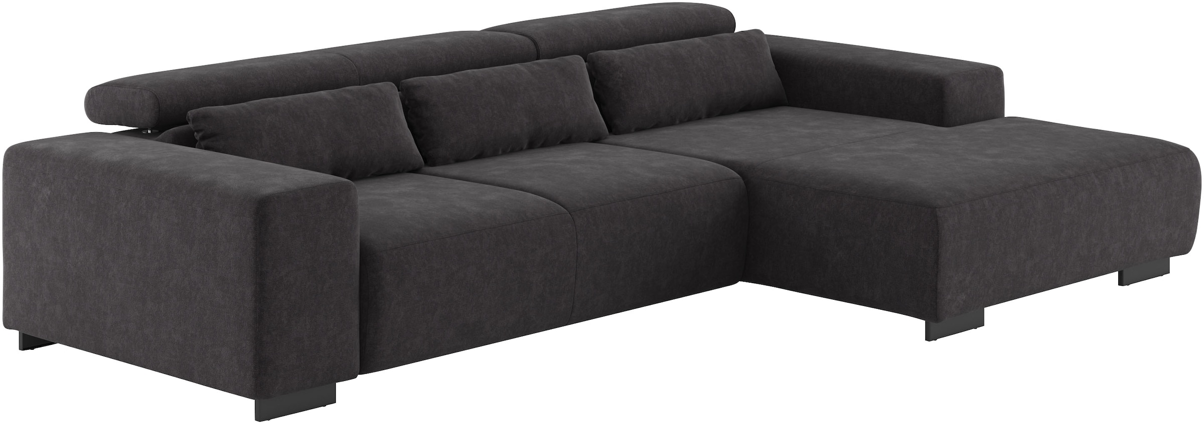 COTTA Ecksofa »Side L-Form, mit Kopfteilverstellung & 3 Nierenkissen«, optional motorische Sitztiefenverstellung