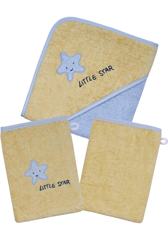 Handtuch Set »Little Star Kapuzenbadetuch mit 2 Waschhandschuhen«, (Spar-Set, 3 St.)