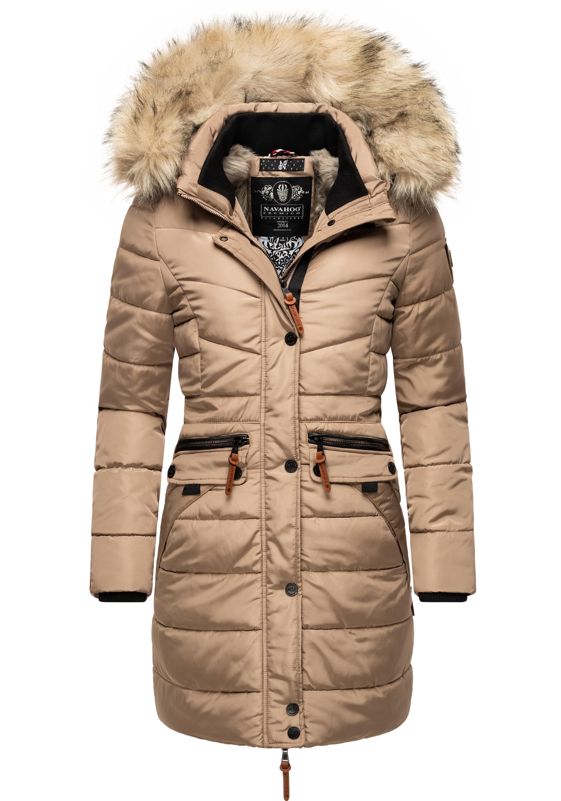 Navahoo Steppmantel »Paula«, stylischer Winter Parka m. edlem Fellimitat