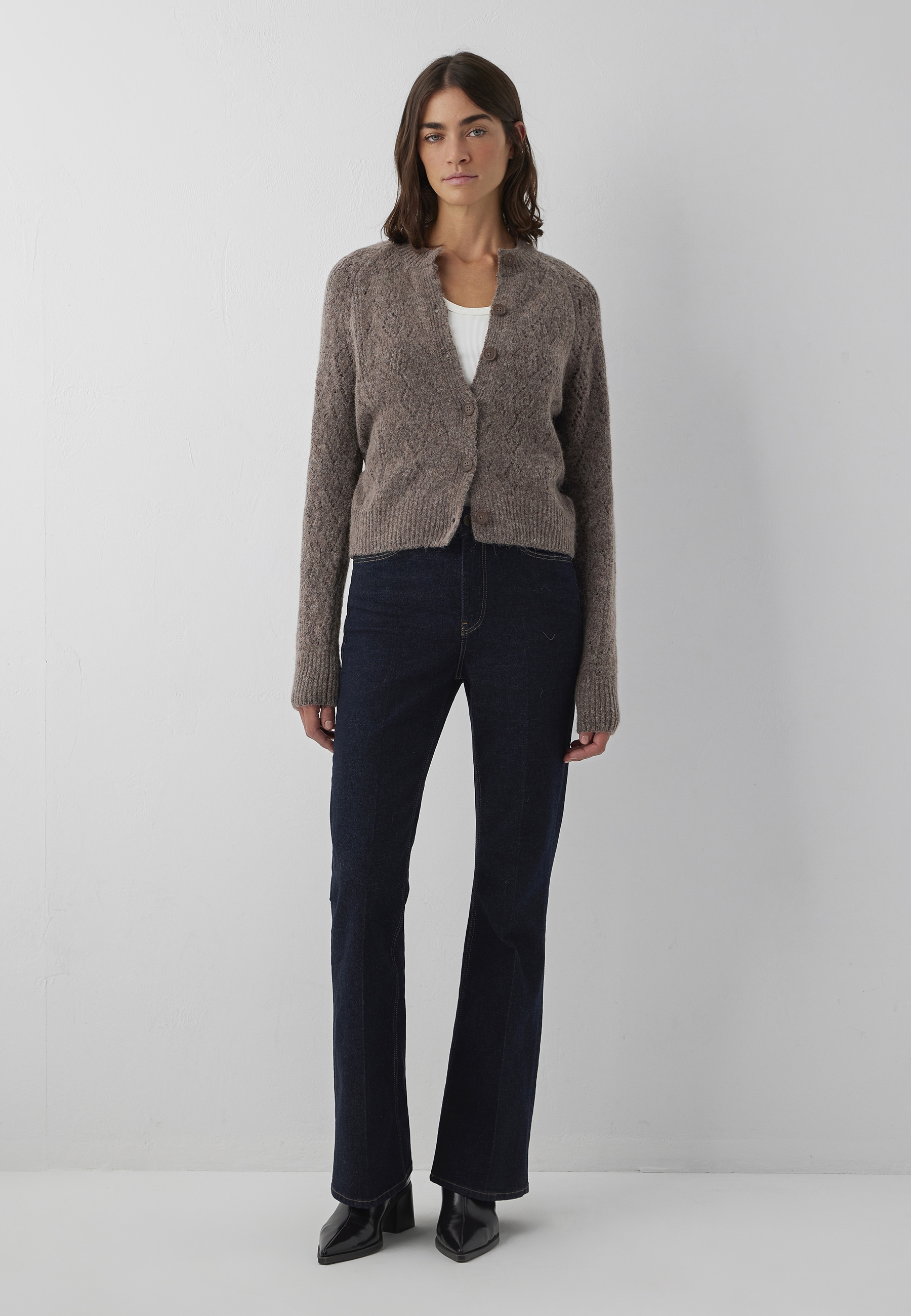 Mavi Strickpullover »BUTTON SHORT CARDIGAN« Cardigan Strukturiert