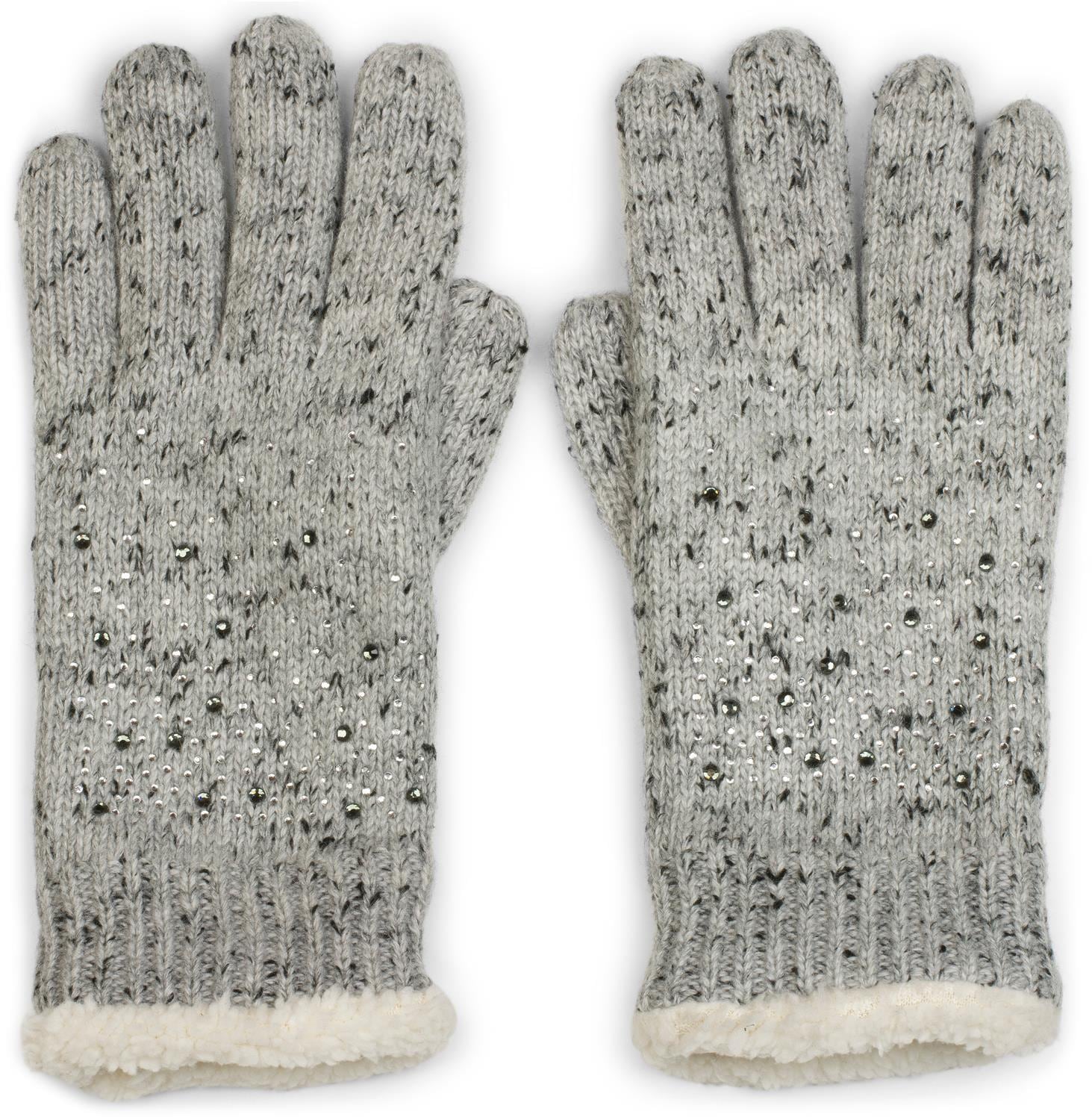 styleBREAKER Strickhandschuhe "Strickhandschuhe mit Strass und Fleece" 1 Stk.