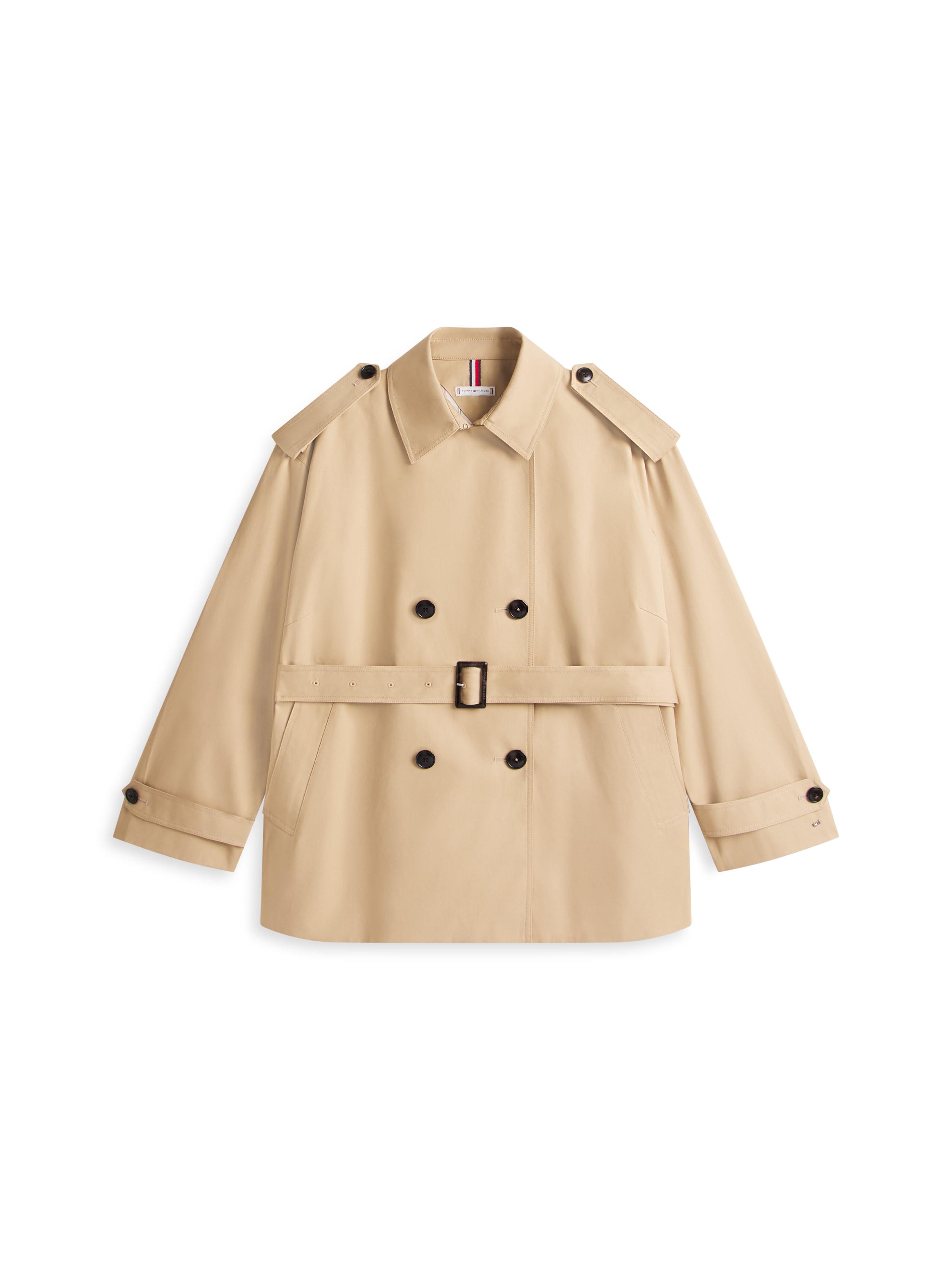 Tommy Hilfiger Curve Bikerjacke »CRV COTTON SHORT TRENCH« in großen Größen