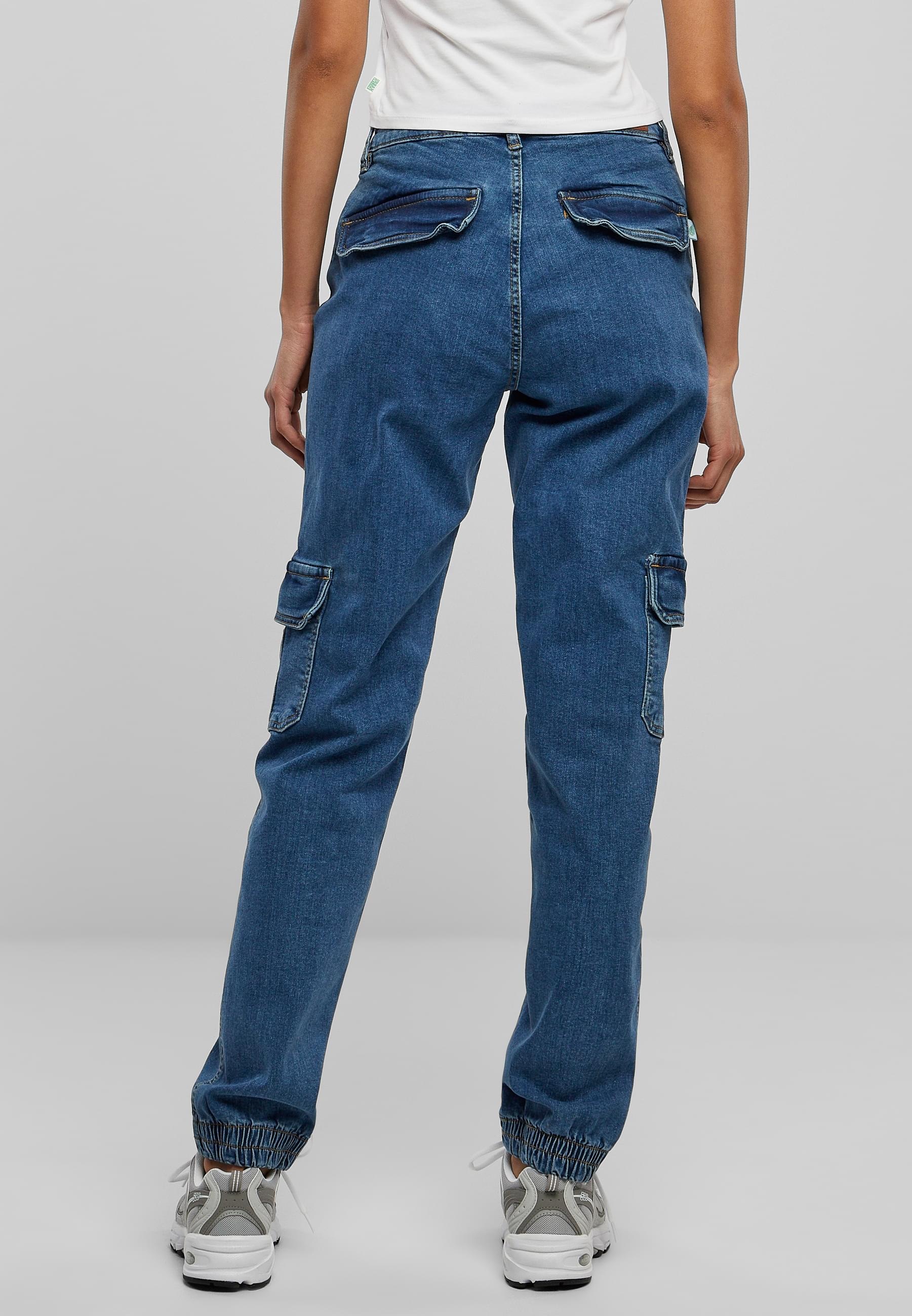 URBAN CLASSICS Stoffhose »Urban Classics Damen Ladies Organic Stretch Denim Cargo Pants«, (1 tlg.)