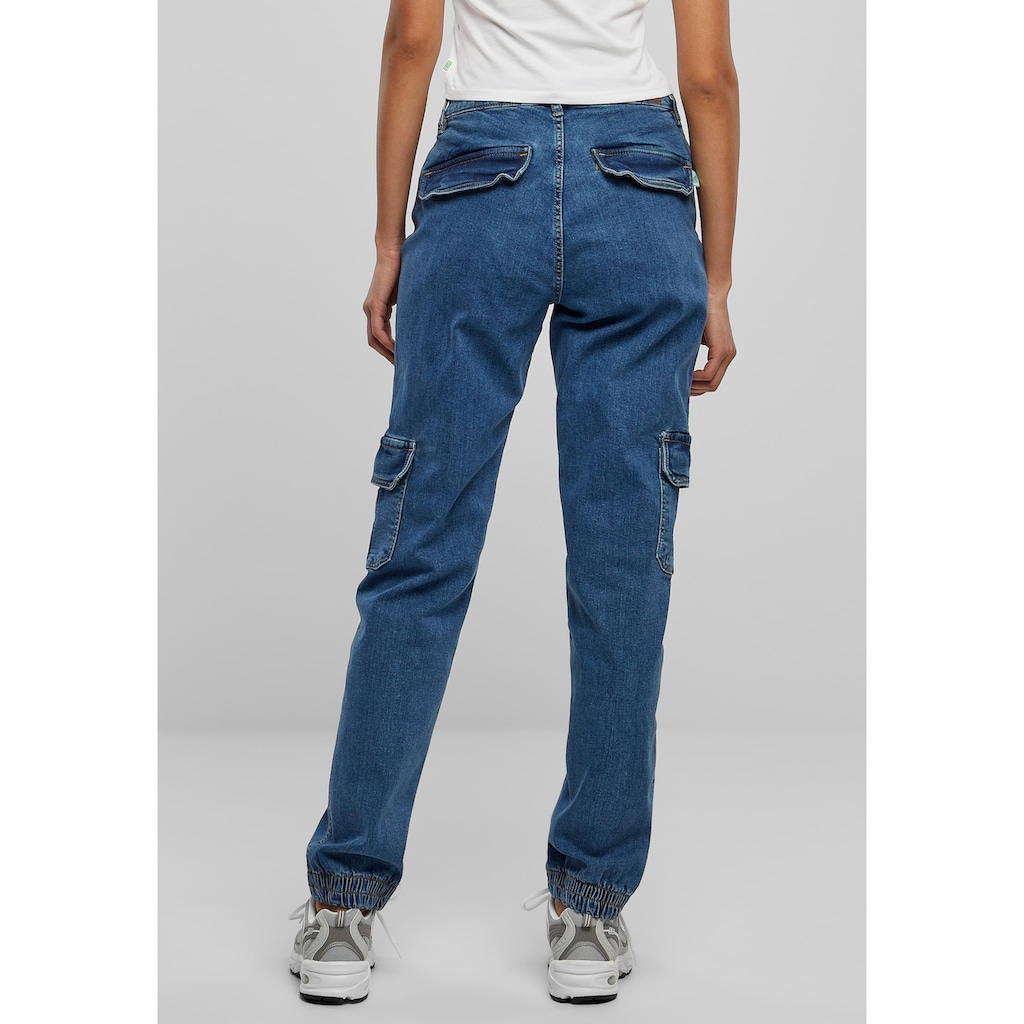 URBAN CLASSICS Stoffhose »Urban Classics Damen Ladies Organic Stretch Denim Cargo Pants«, (1 tlg.)