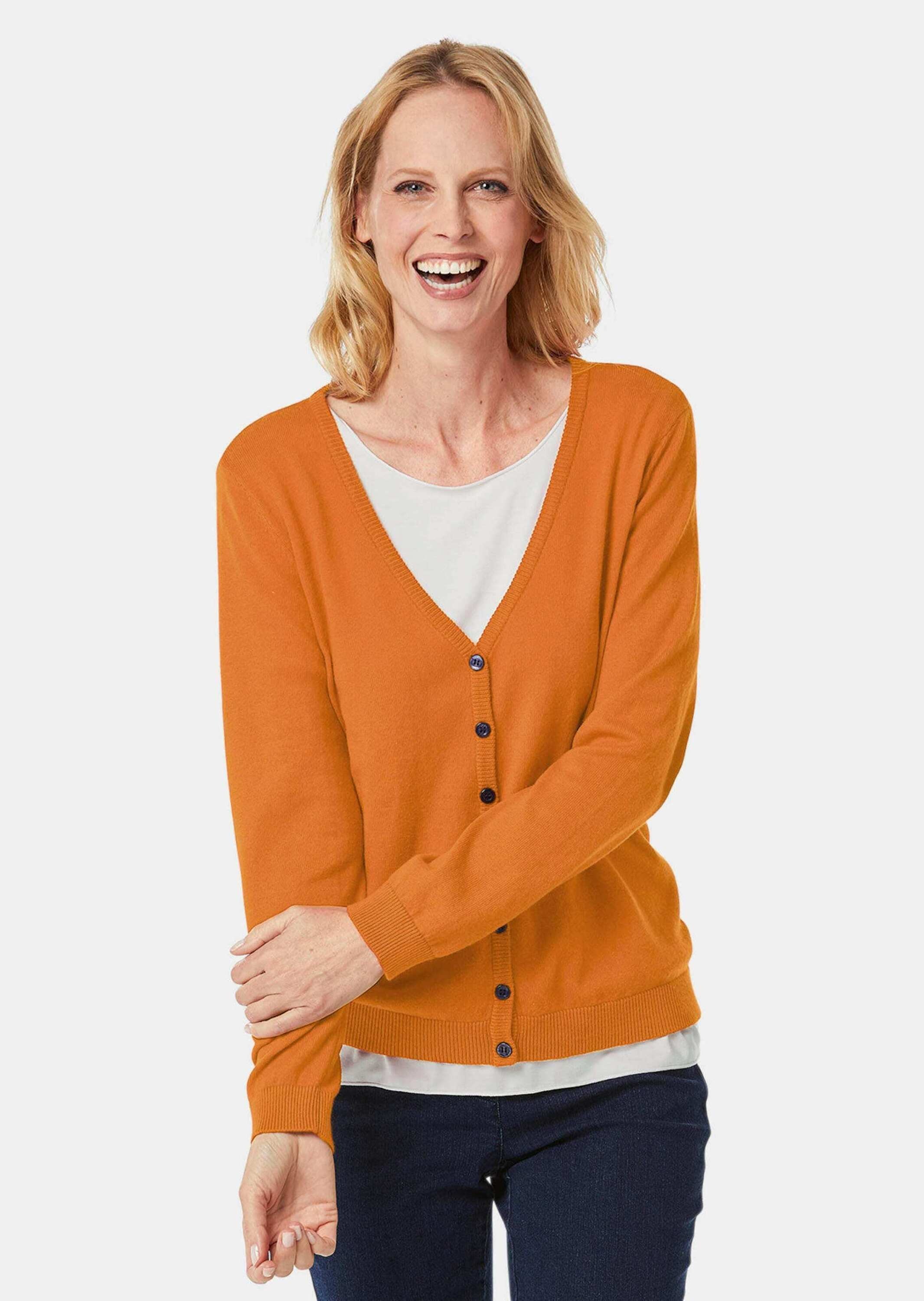 GOLDNER Strickjacke "Kurzgröße Hochwertige Strickjacke in zeitloser Optik" günstig online kaufen