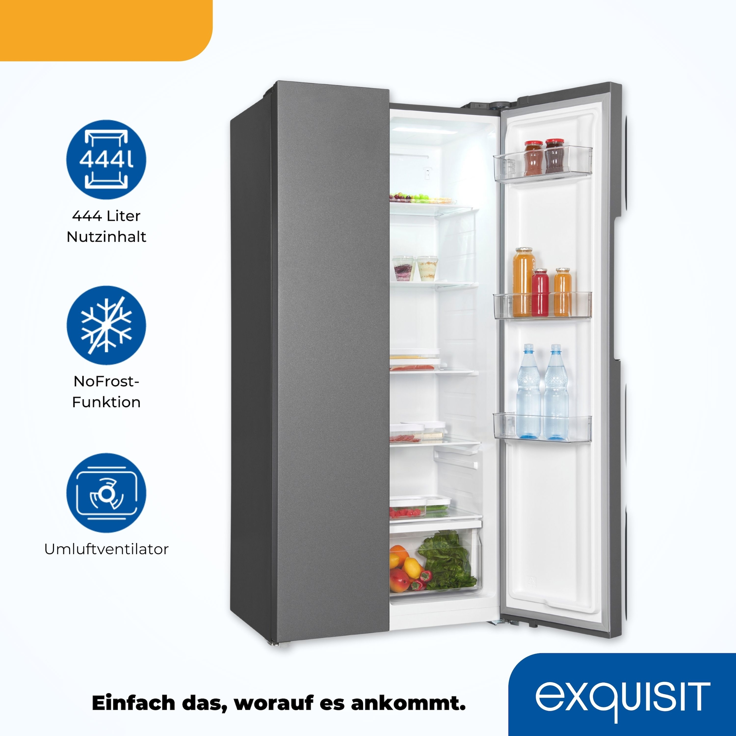 exquisit Side-by-Side »SBS450-360E anthrazit«