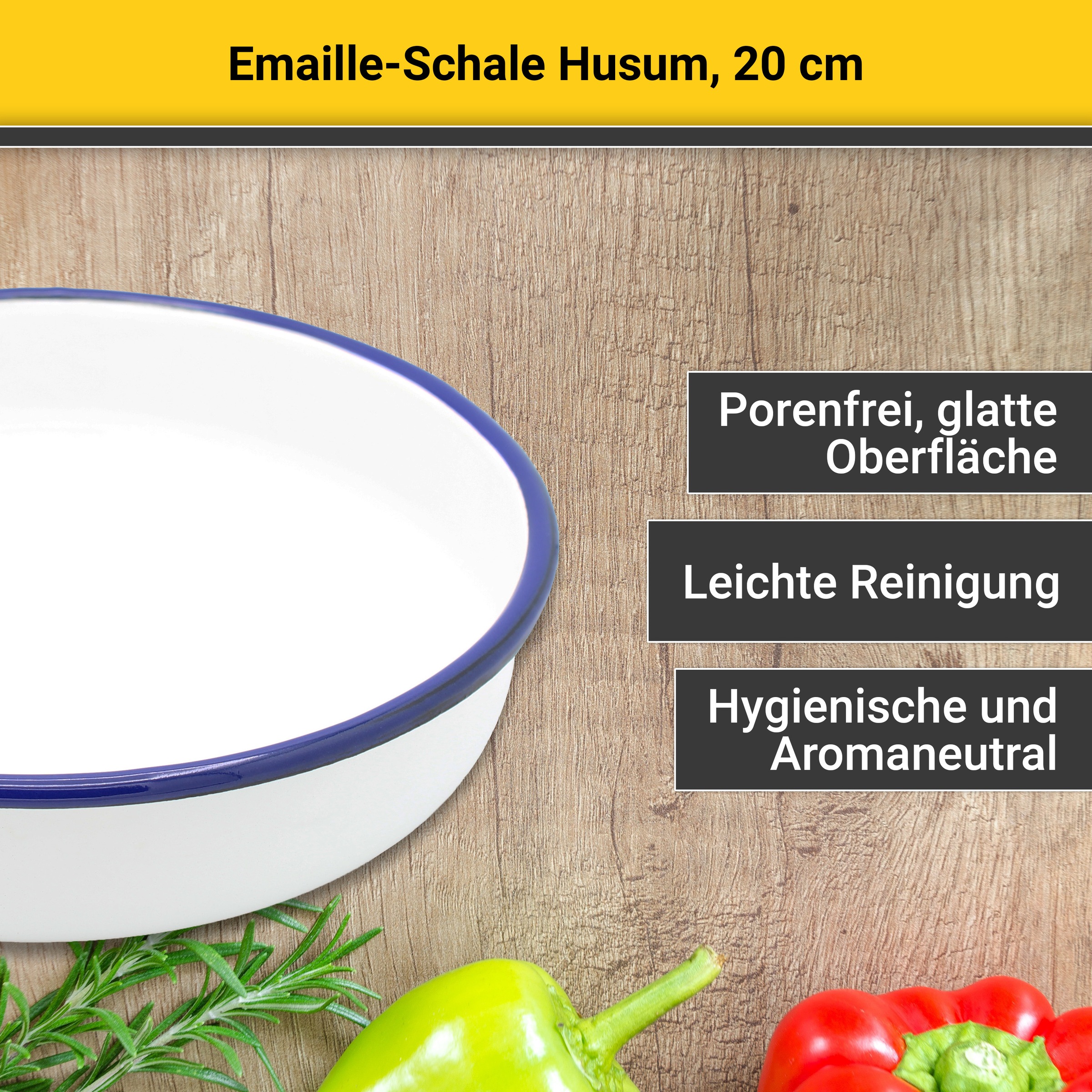 Krüger Schale »Husum«, 1 tlg., aus Emaille, Ø 20 cm