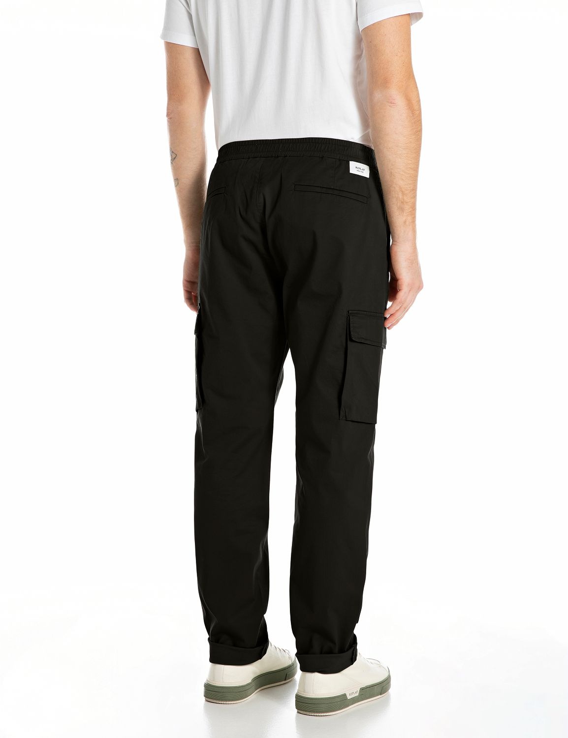 Replay Chinohose "Adhann" aus Twill mit Cargotaschen, Tapered Fit günstig online kaufen