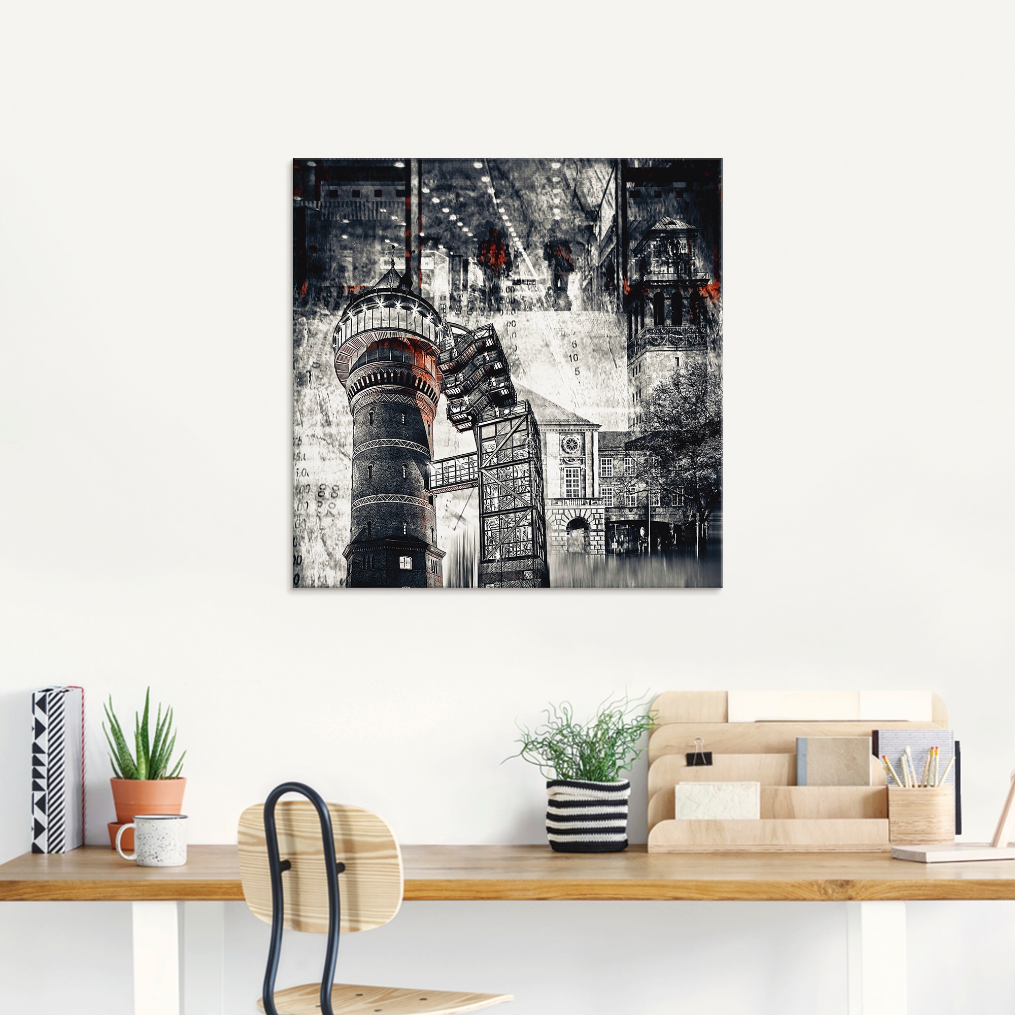 Artland Glasbild "Mülheim an der Ruhr - Stadtcollage 01", Architektonische günstig online kaufen