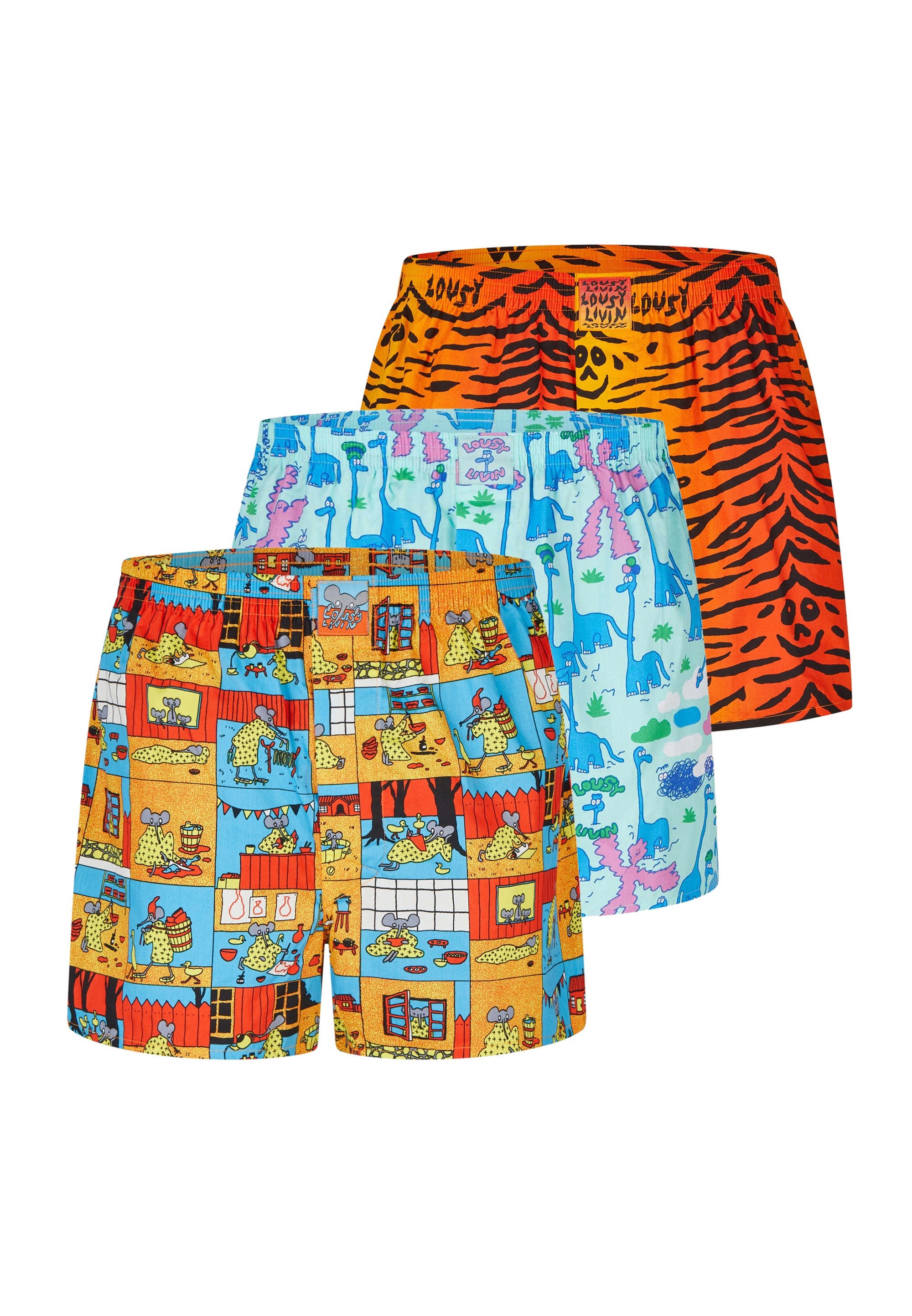 Lousy Livin Boxershorts »Unique« 3 Stk. mit elastischem Bund für bequemen Sitz