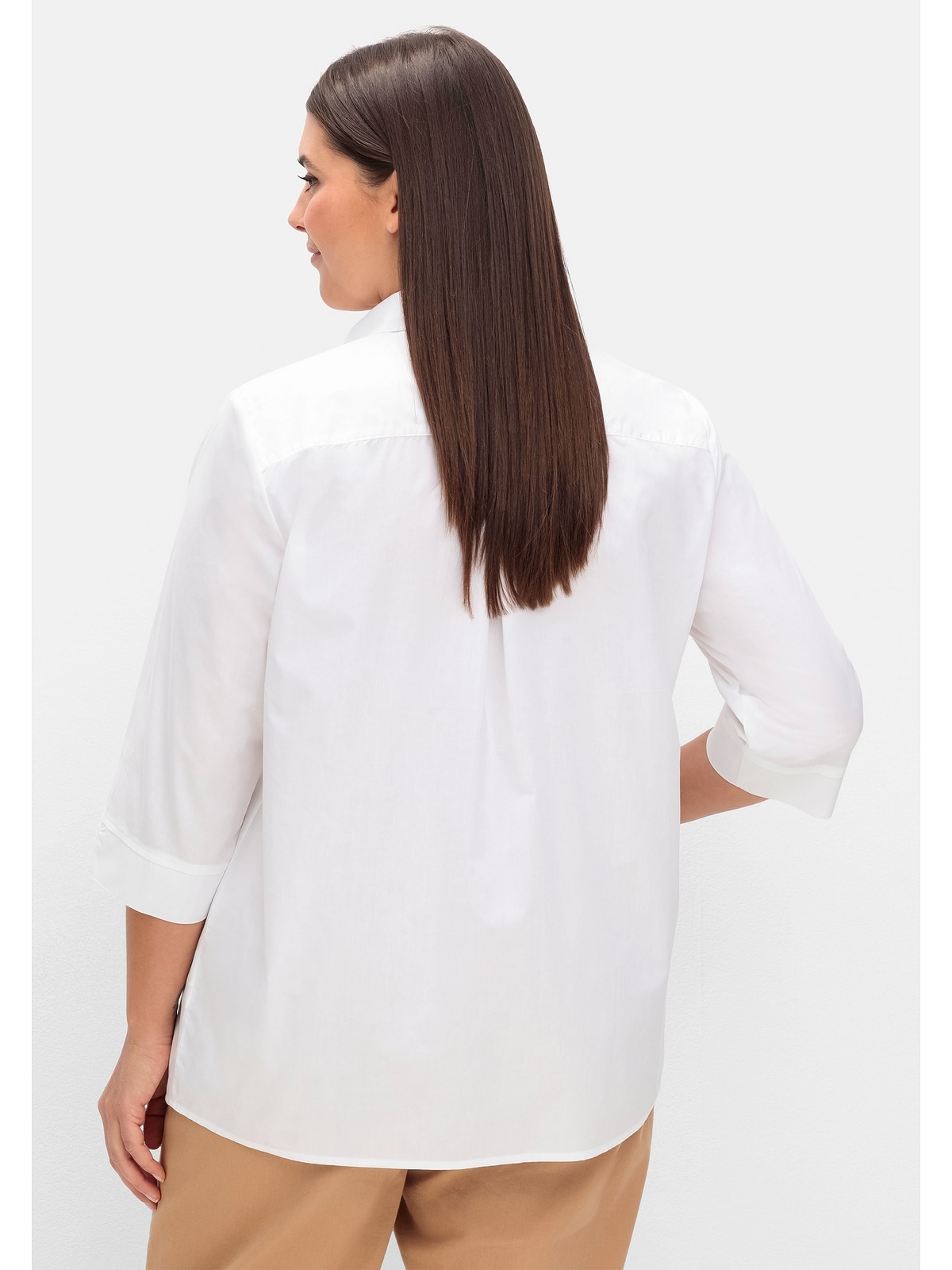 Sheego Hemdbluse »Große Größen«, mit Biesen und 3/4-Ärmeln
