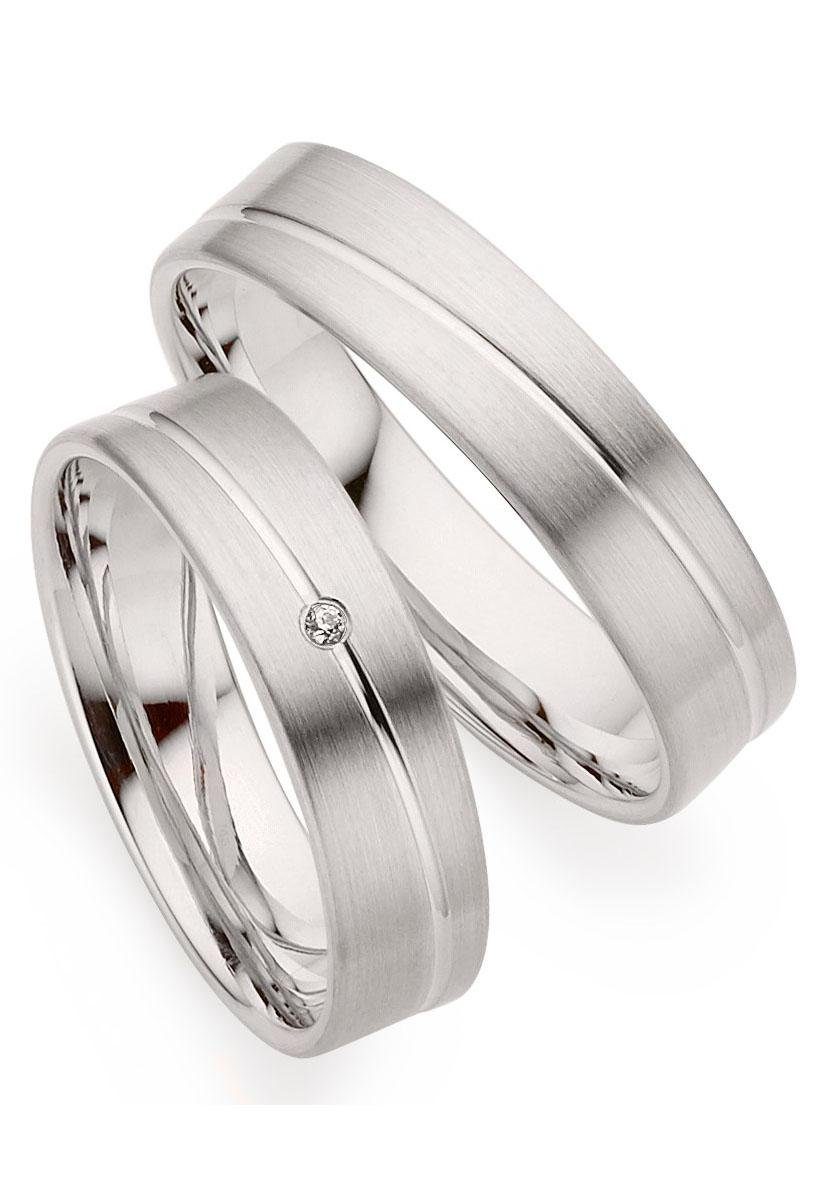 PHÖNIX Damen Trauring "Schmuck Geschenk Gold 333 Trauring Ehering LIEBE versch. Varianten", 55, ohne Brillant, Weißgold 333, 5mm, weiß, Weißgold 333,