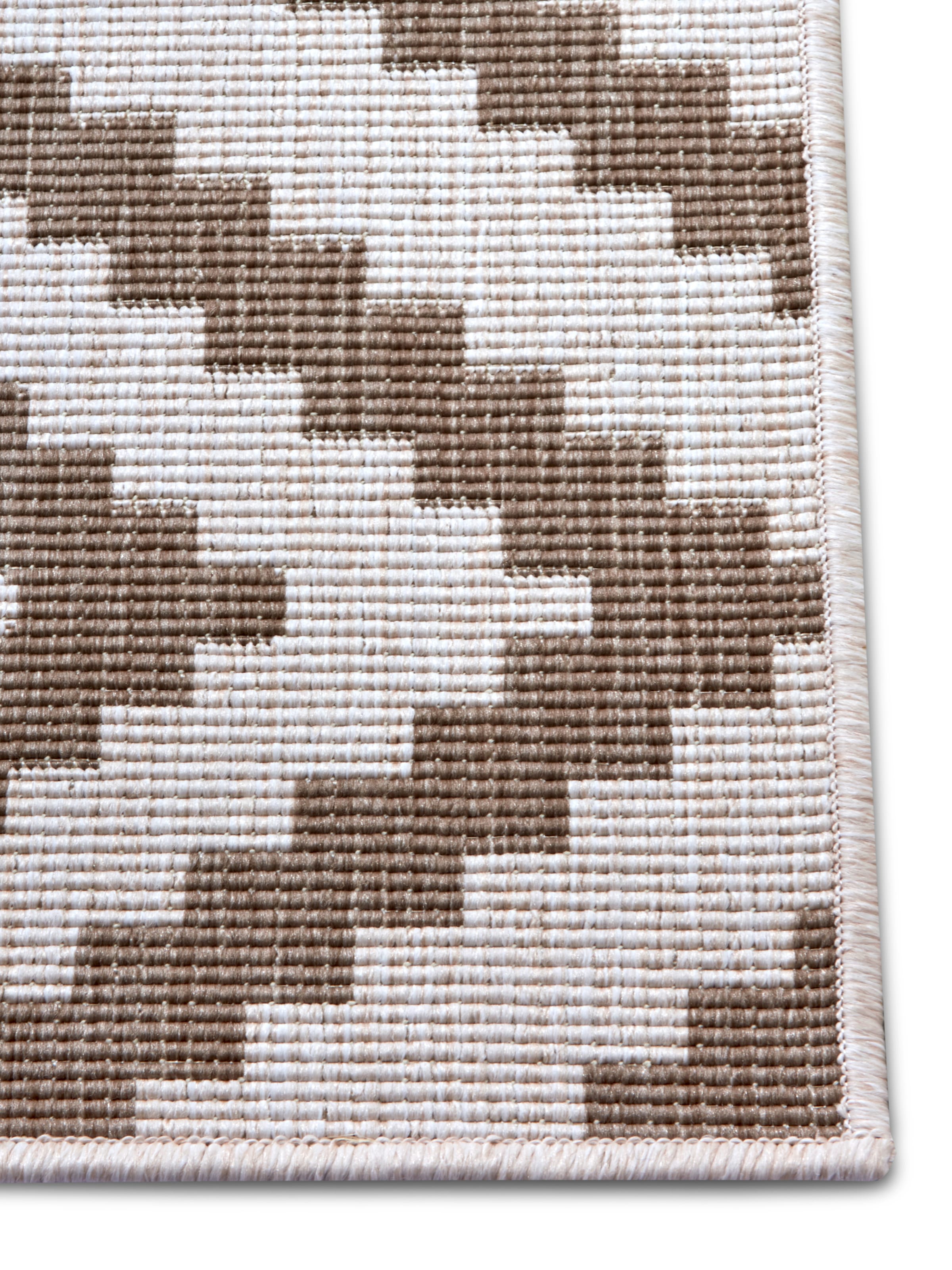 NORTHRUGS Teppich »Malta Wendeteppich«, rechteckig, 5 mm Höhe, In-& Outdoor, Wetterfest, Balkon, Terrasse, Raute, Läufer, Wohnzimmer