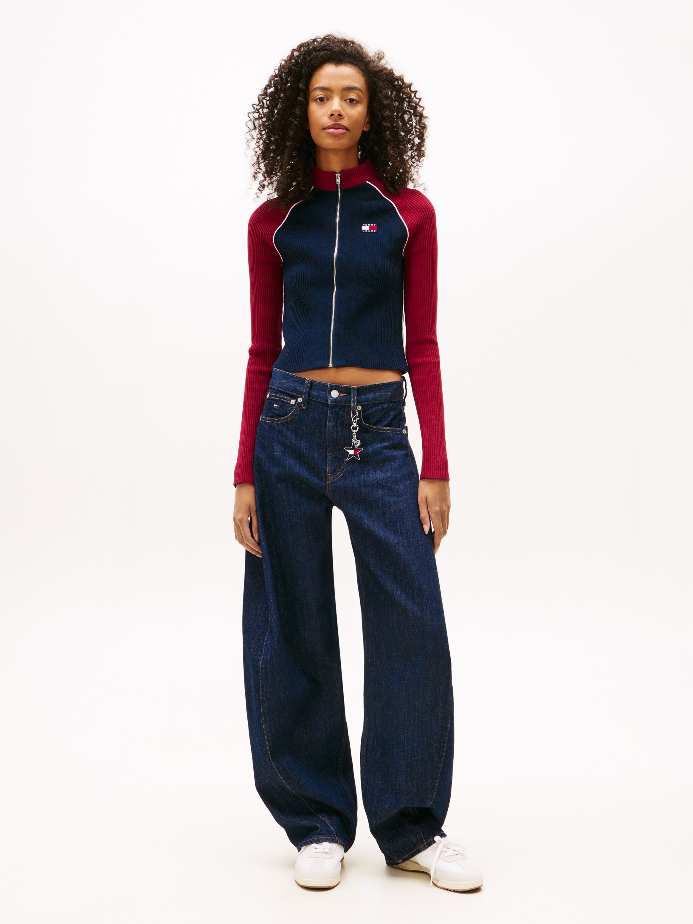 Thumbnail - Tommy Jeans Strickjacke "TJW COLORBLOCK ZIP THRU CARDIGAN"