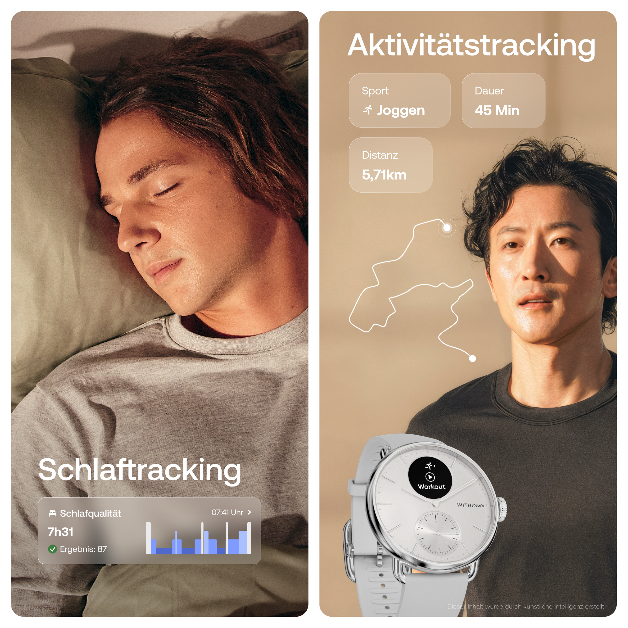 Withings Smartwatch »ScanWatch 2 38mm Rose Gold Blue« ( ) HealthSenseOS