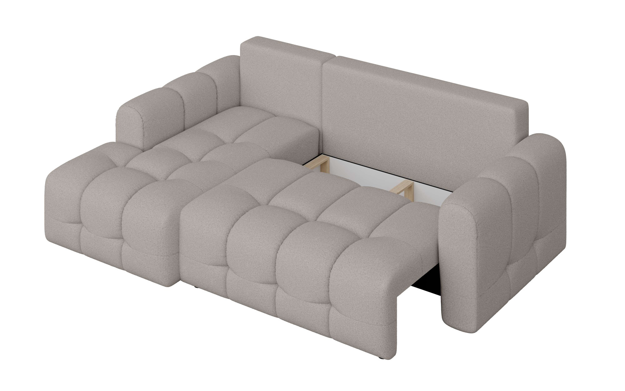 INOSIGN Ecksofa »Manilla, wahlweise mit Bettfunktion, B/T/H 265/170/91 cm«, L-Form mit Recamiere rechts/links bestellbar, Wellenunterfederung