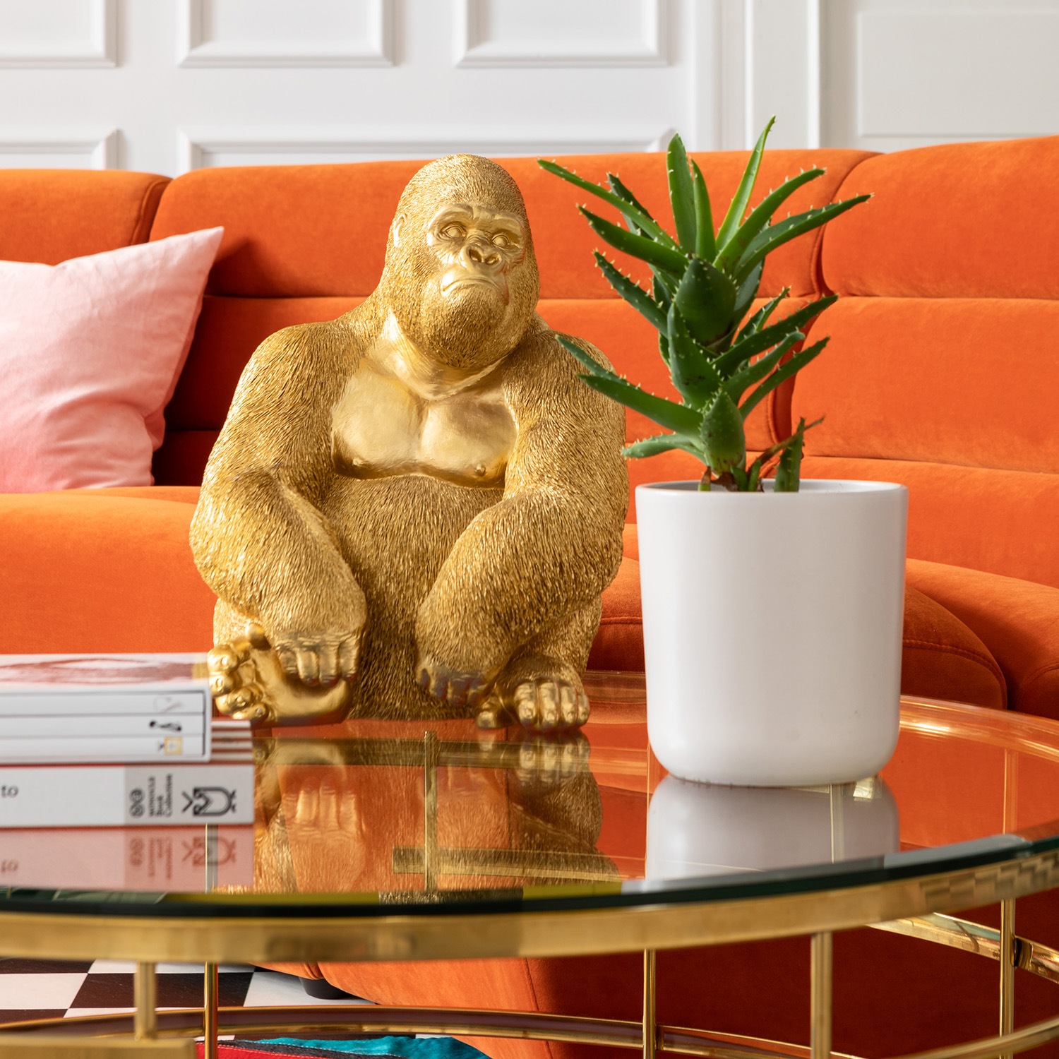 Kare Design Dekofigur "Deko Figur Monkey Gorilla Side Medium" günstig online kaufen