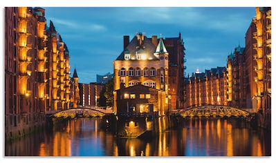 Küchenrückwand »Teil der alten Speicherstadt in Hamburg«, (1 tlg.)