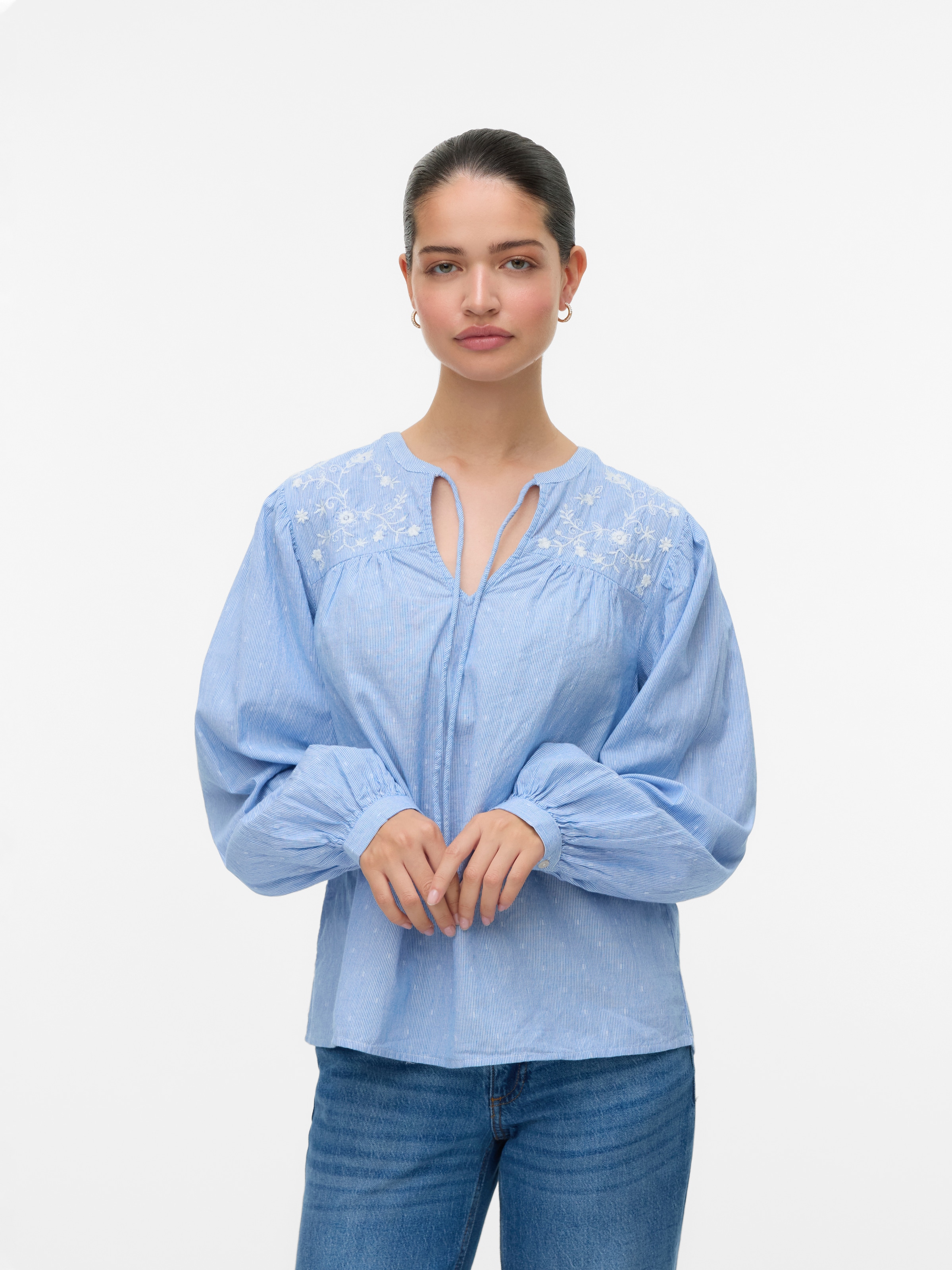Vero Moda Blusenshirt "VMNIKA LS TOP WVN GA NOOS" günstig online kaufen