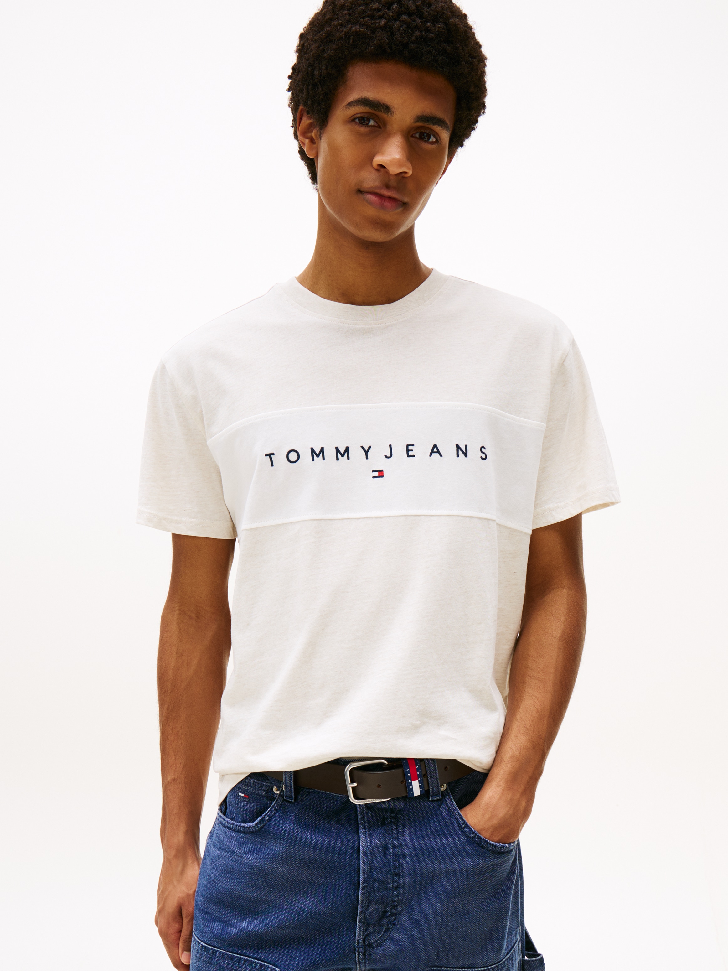 Tommy Jeans T-Shirt "TJM REG CBLK LINEAR LOGO TEE" günstig online kaufen