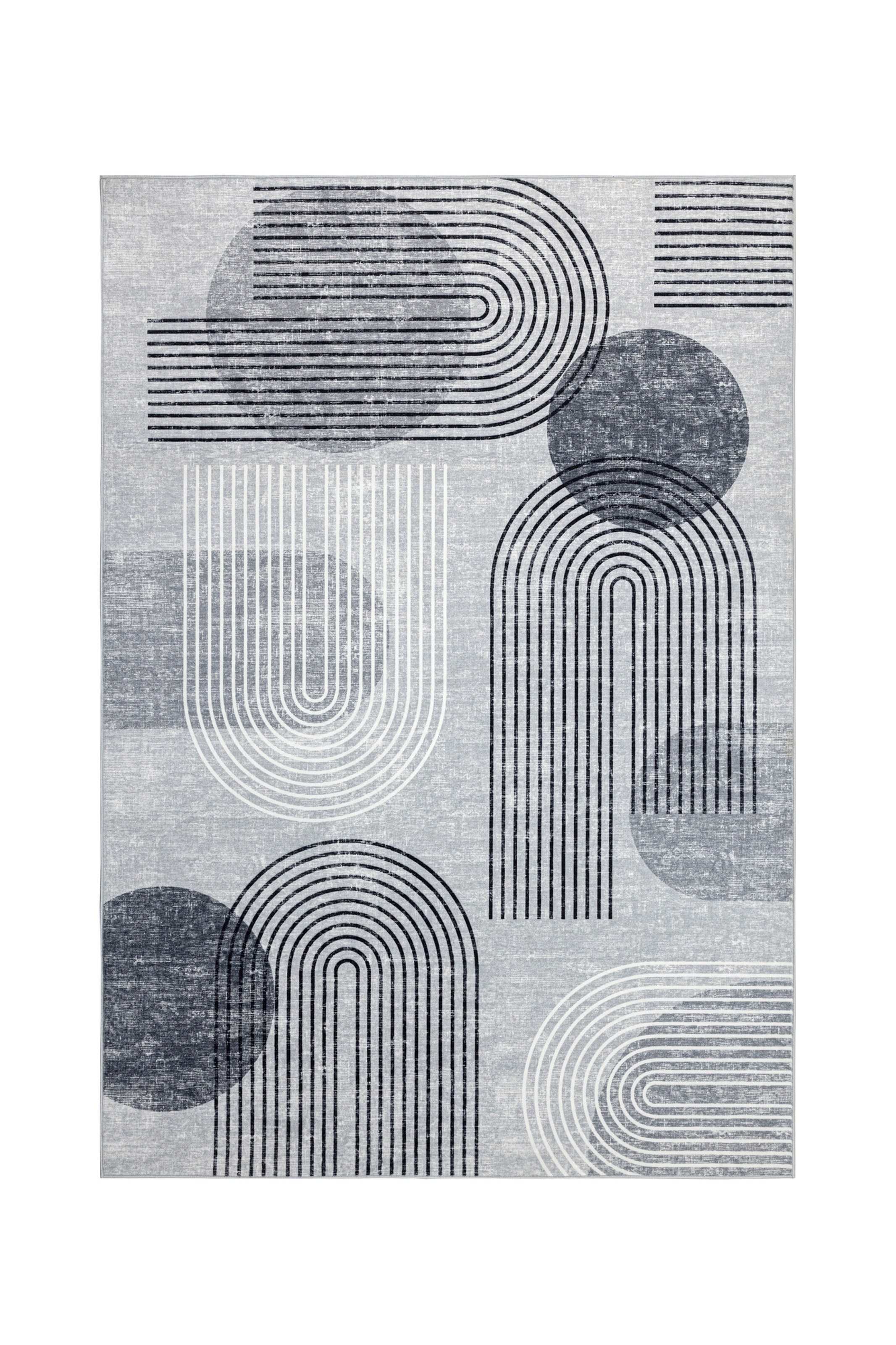 Teppich KAYOOM "Visionary 126", grau, B:160cm H:8mm L:230cm, Polyester, Teppiche, Teppich, Kurzflor, Modernes Muster, In- und Outdoor geeignet, Wohnzimmer