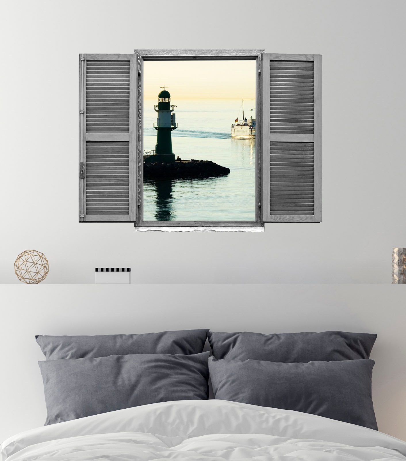 queence Wandtattoo »Leuchtturm«, (1 St.), Wandsticker, Wandbild, selbstklebend, 3D, Fenster