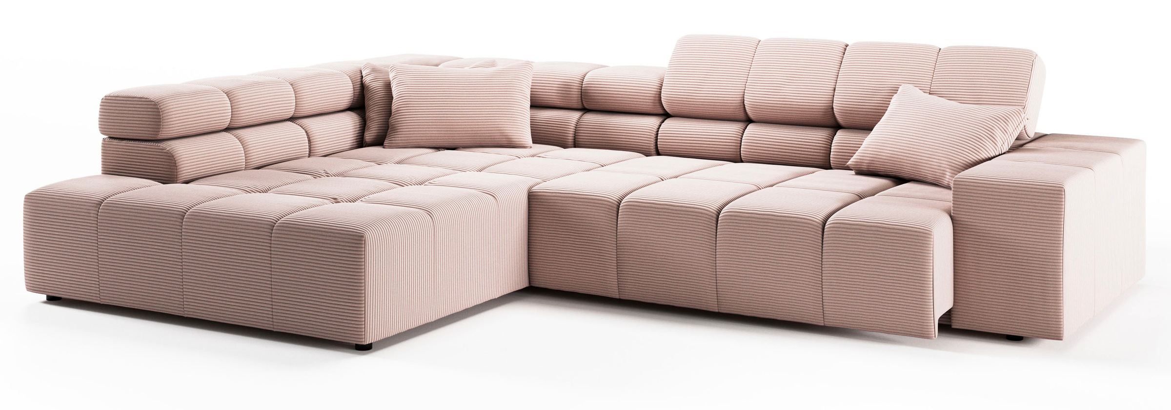 INOSIGN Ecksofa »Ancona incl. Kopfteilverstellung, Zierkissen Breite 319cm, L-Form«, wahlweise motorische Sitztiefenverstellung, auch in Cord + Easy Care