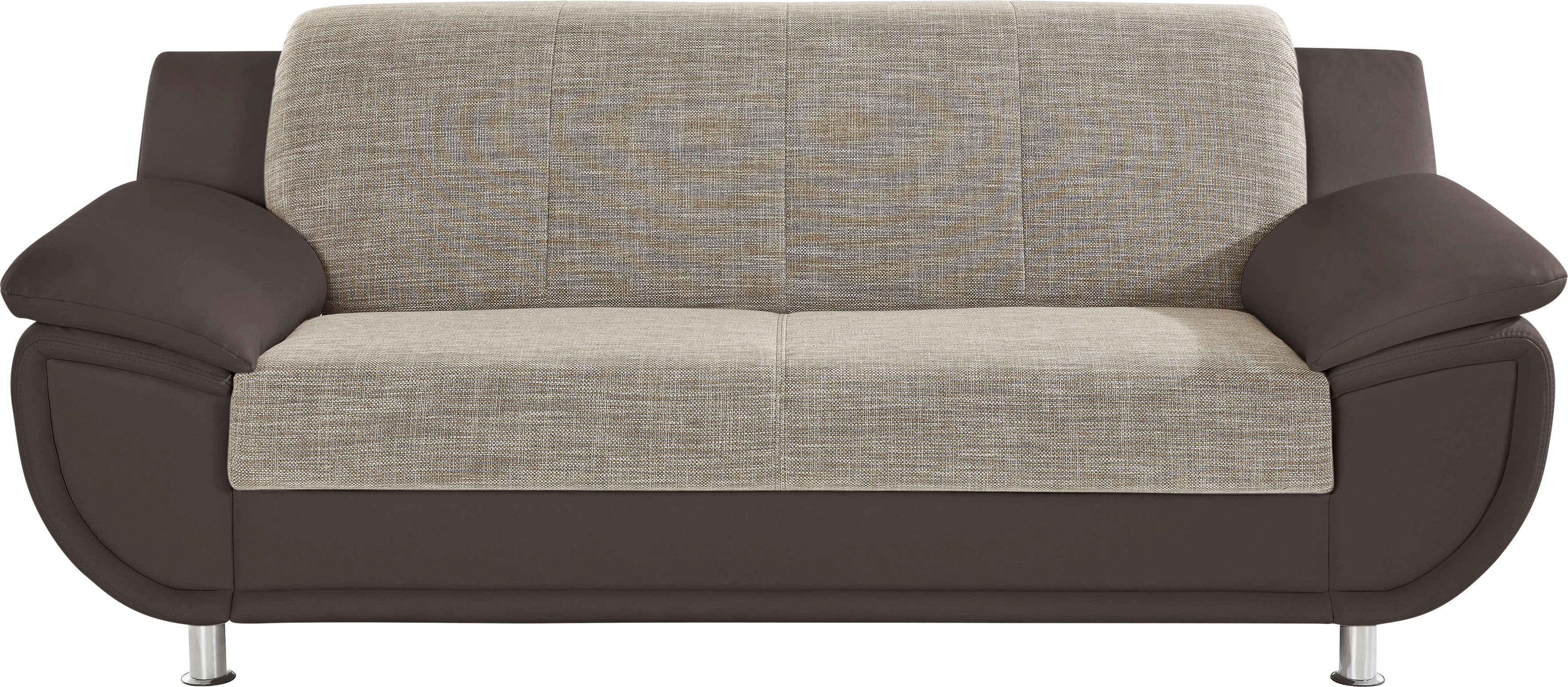 TRENDMANUFAKTUR 3-Sitzer "Rondo 3, zeitlos und modern, bequem, Materialmix, Breite 207cm" wahlweise mit Federkern, extrabreite Armlehnen zum Relaxen
