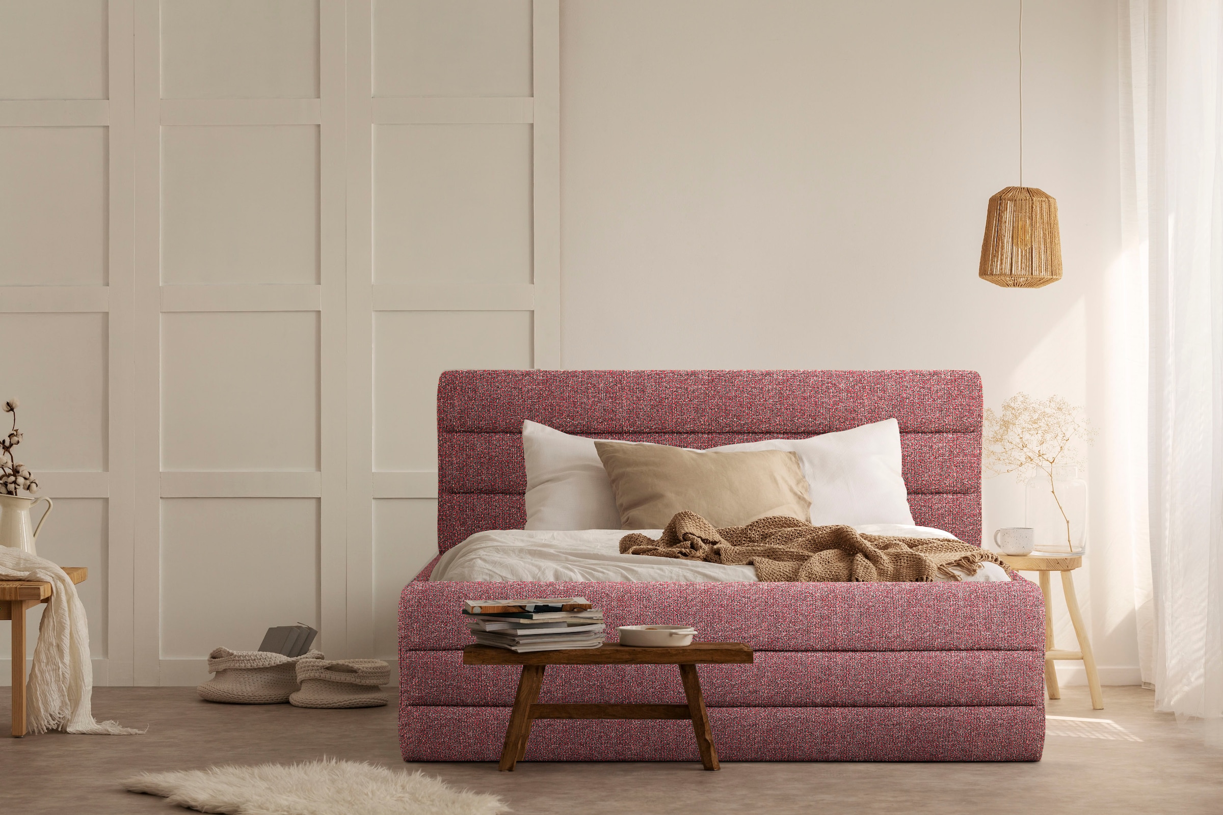 Home affaire Polsterbett "Merrit" Quernaht im Kopf- und Fußteil, in 5 Breit günstig online kaufen