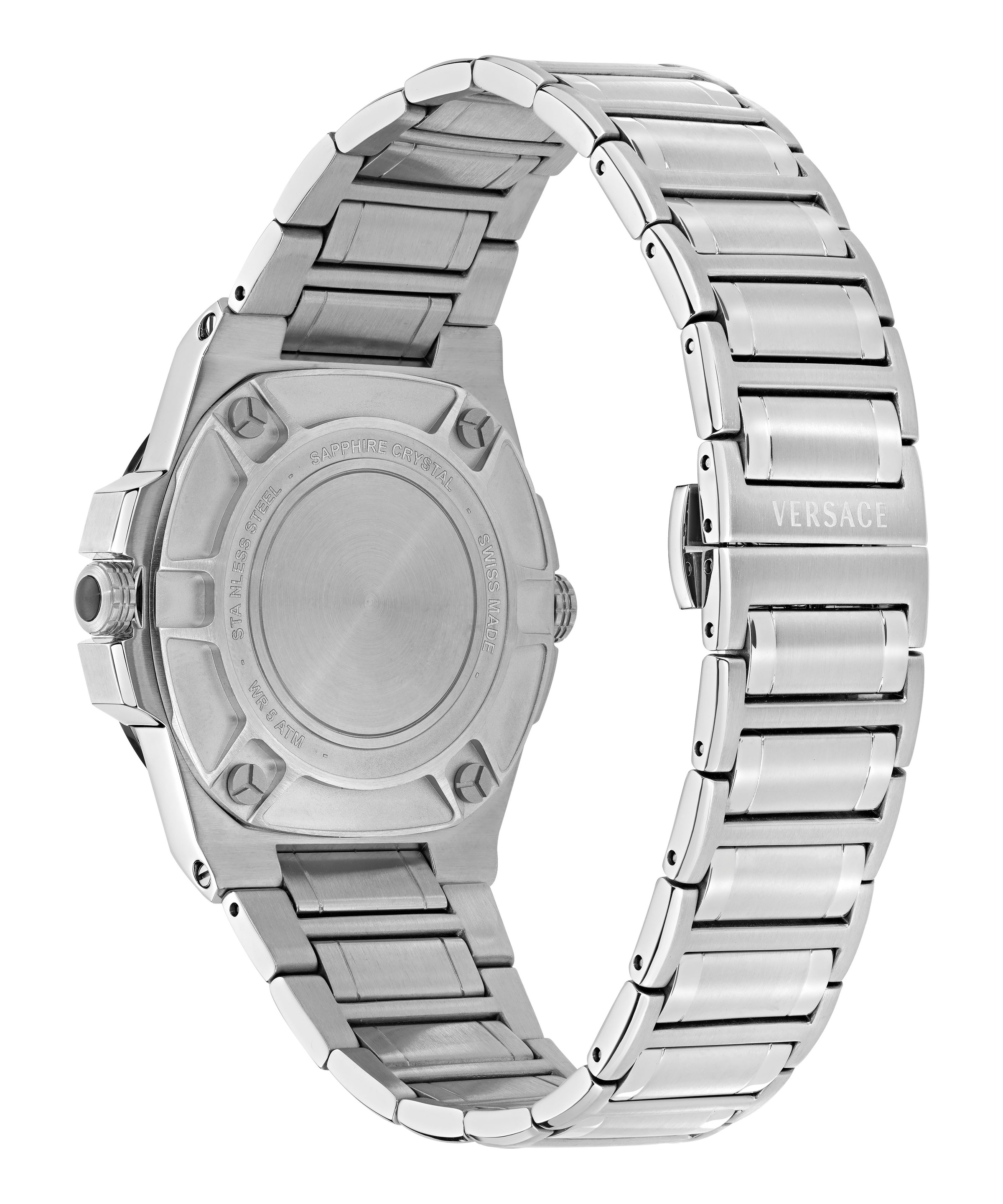 Versace Quarzuhr »GRECA REACTION GMT« Armbanduhr, Herrenuhr, Swiss Made, Edelstahlarmband, analog, Tag
