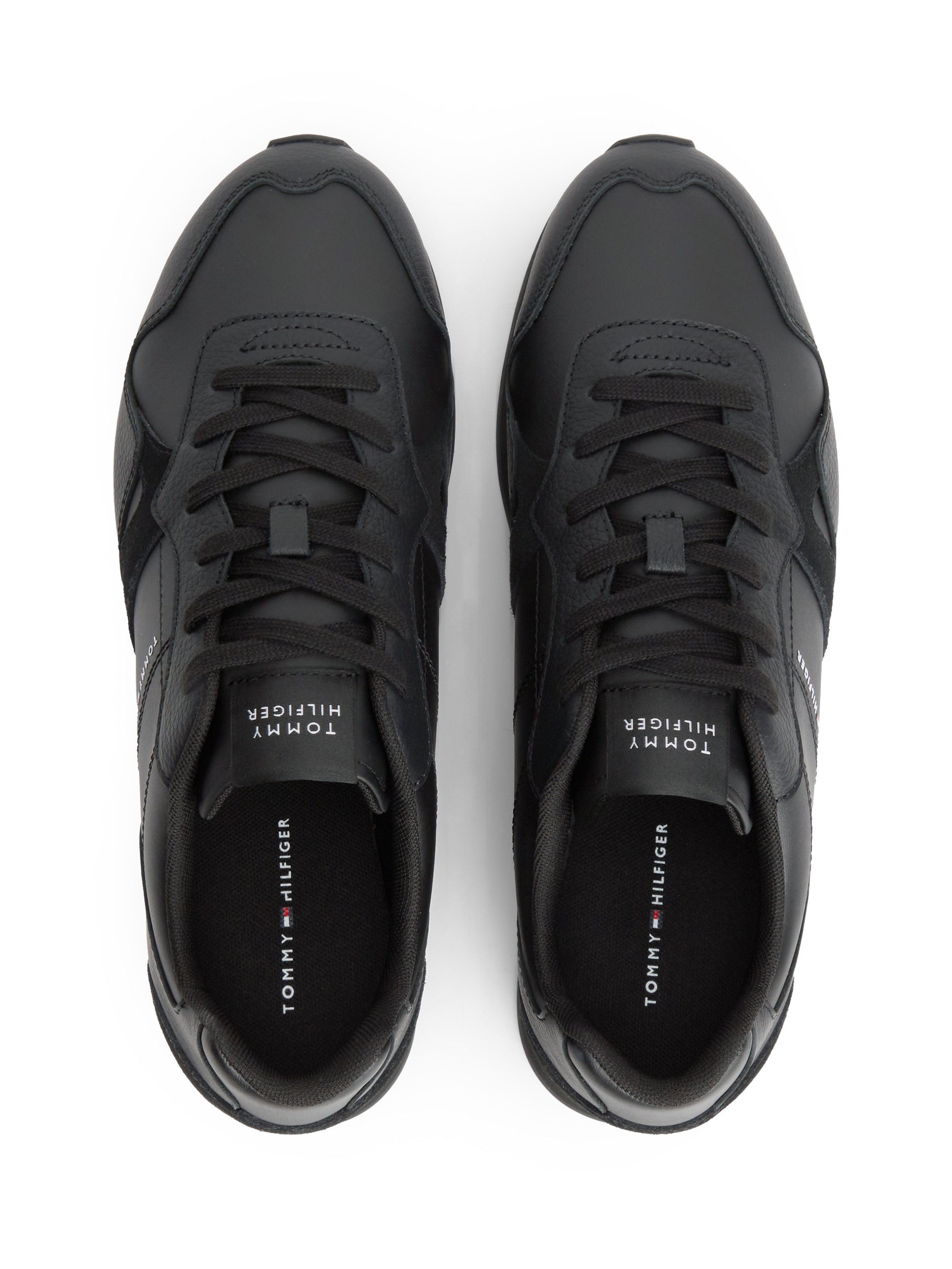 Tommy Hilfiger Sneaker »T HILFIGER CORE LTH RUNNER«  Freizeitschuh, Halbschuh, Schnürer mit Kontrastbesatz an der Ferse