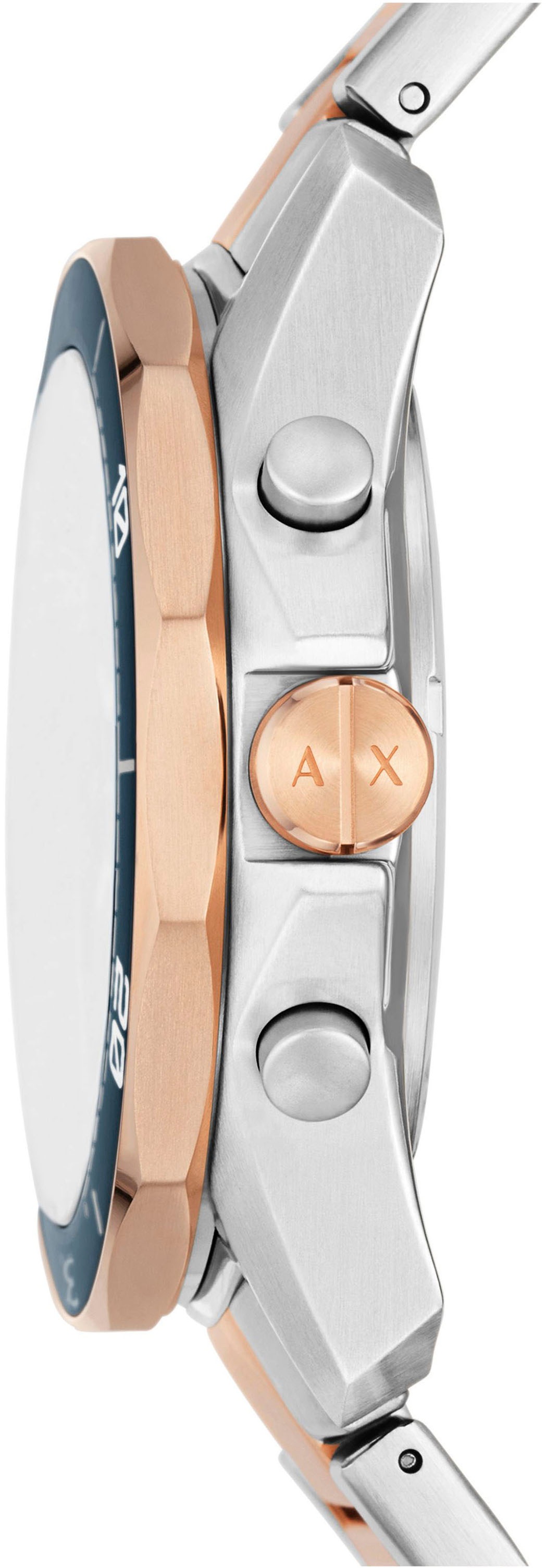 ARMANI EXCHANGE Chronograph, Armbanduhr, Herrenuhr, Edelstahlarmband, analog, Tag, Stoppfunktion